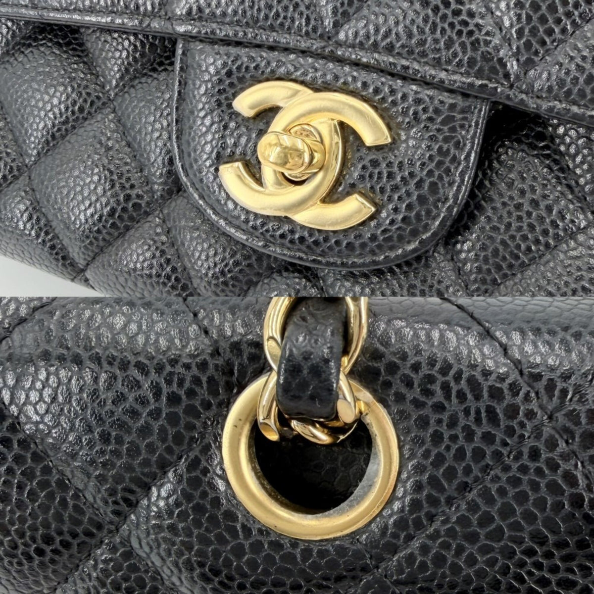 Chanel Black Grained Calfskin Shoulder Bag (Pre-Owned)
