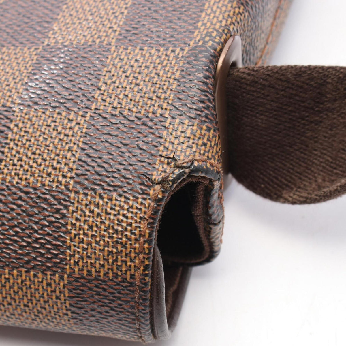 Louis Vuitton Damier Brown Coated Canvas Leather Shoulder Bag (Pre-Owned)
