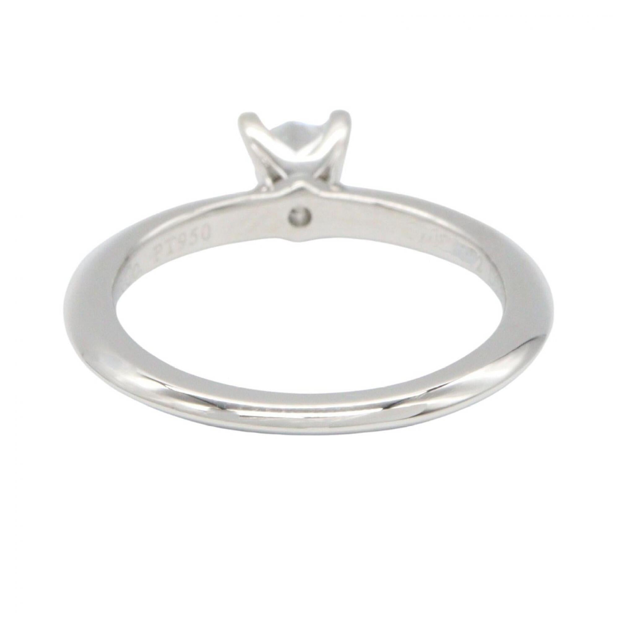 Tiffany Silver Clear Platinum 950 Band Ring (Pre-Owned)