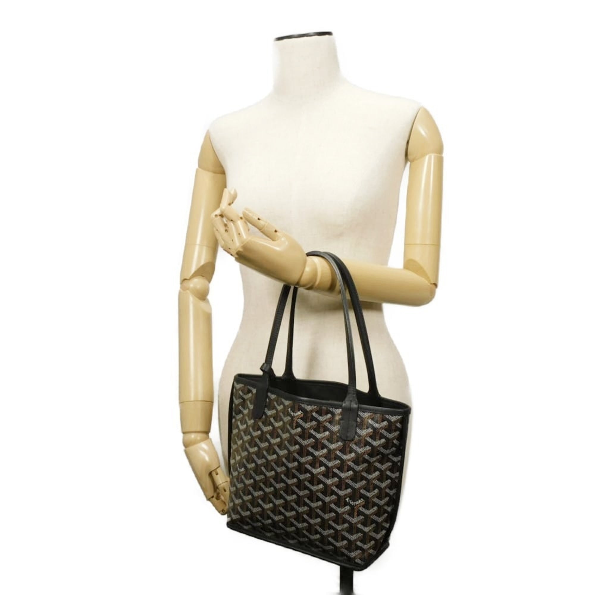 Goyard Black Canvas Leather Tote Bag (Pre-Owned)