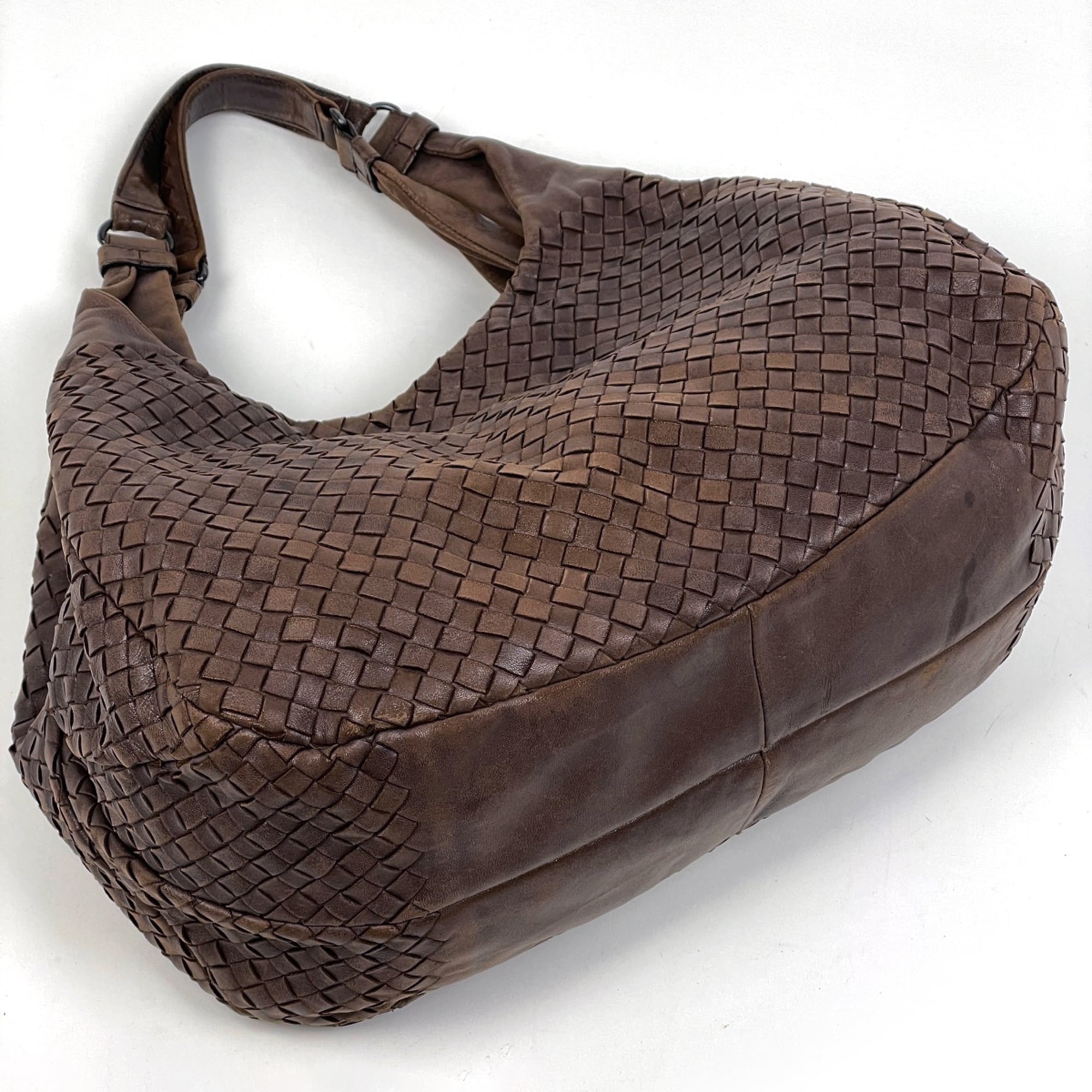 Bottega Veneta Brown Leather Handbag Shoulder Bag (Pre-Owned)