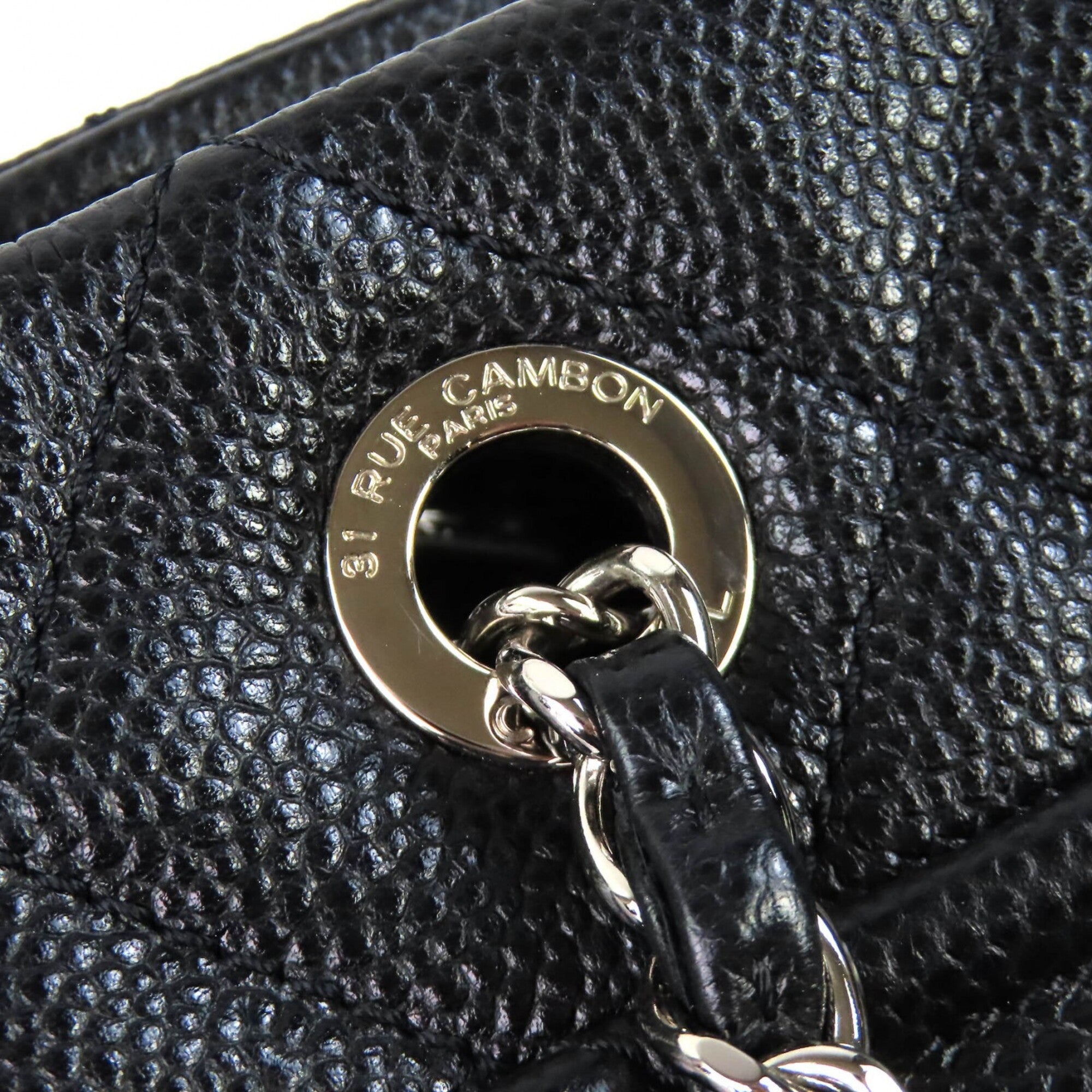 Chanel Matelasse Black Grained Calfskin Tote Bag (Pre-Owned)