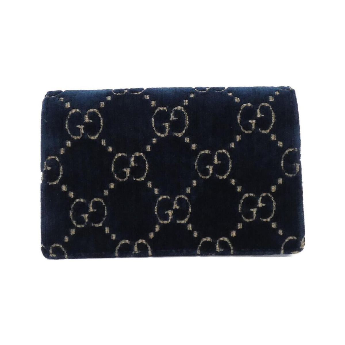 Gucci Black Blue Velvet Leather Shoulder Bag (Pre-Owned)