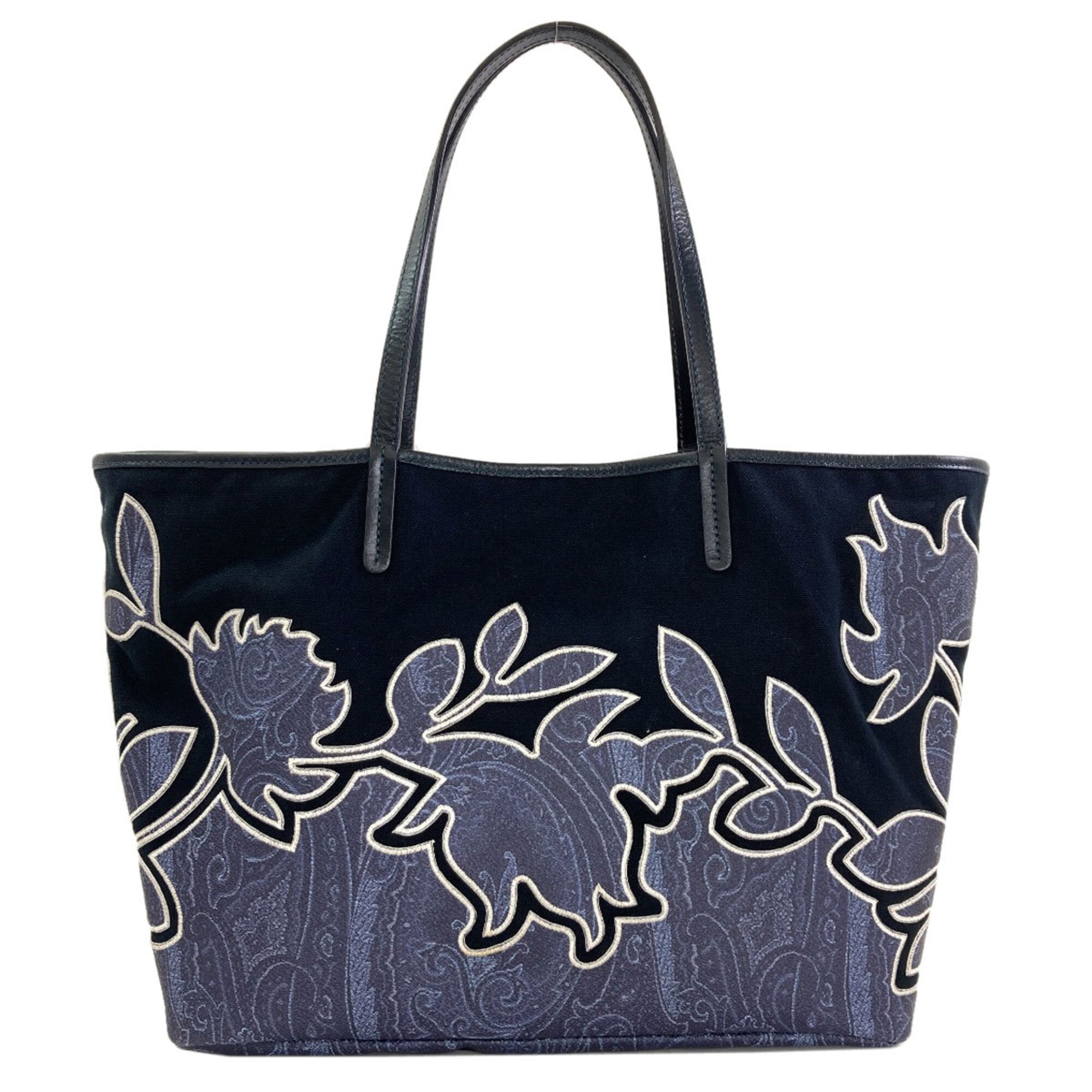 Etro Blue Navy Pvc Canvas Tote Bag (Pre-Owned)