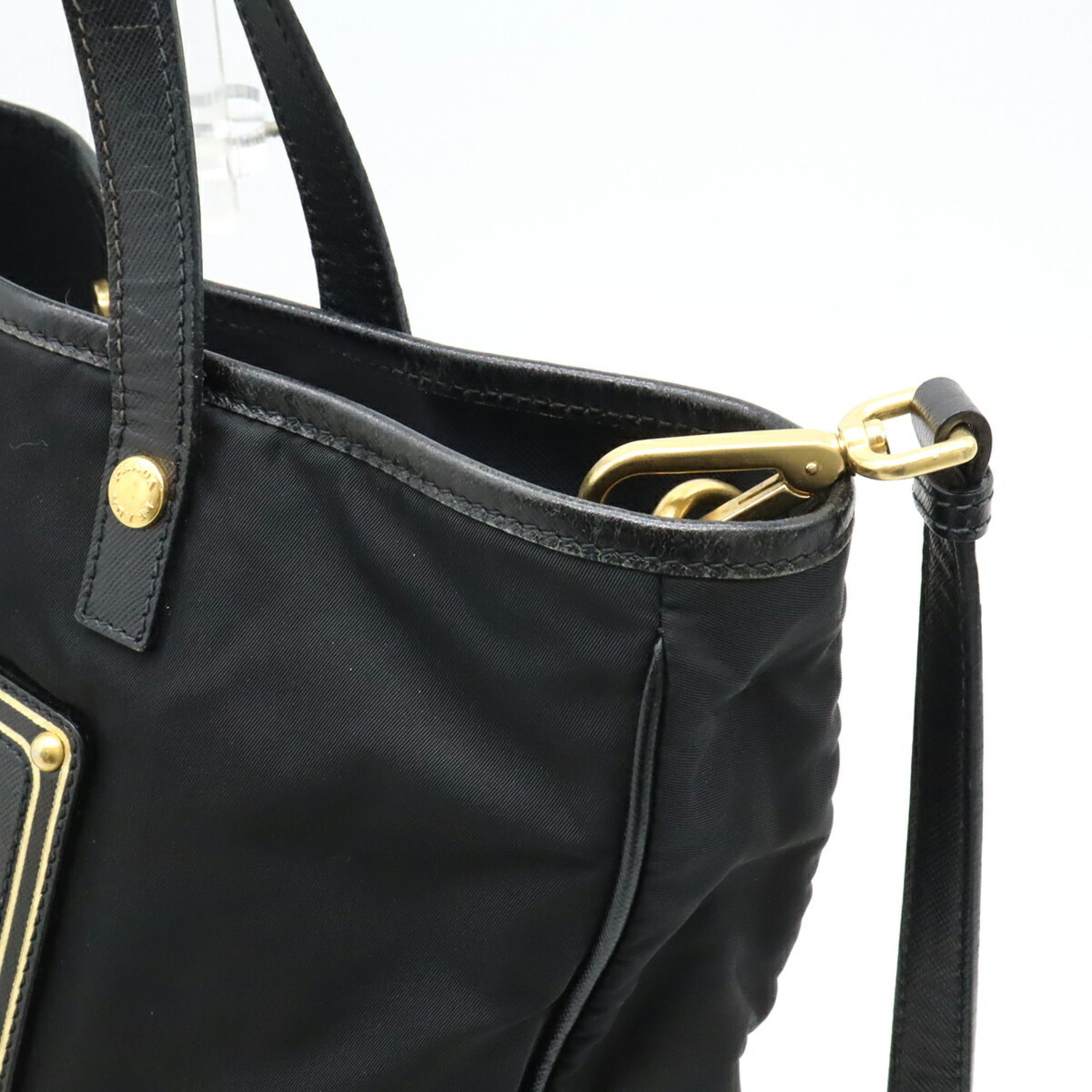 Prada Black Nero Nylon Shoulder Bag Tote Bag (Pre-Owned)