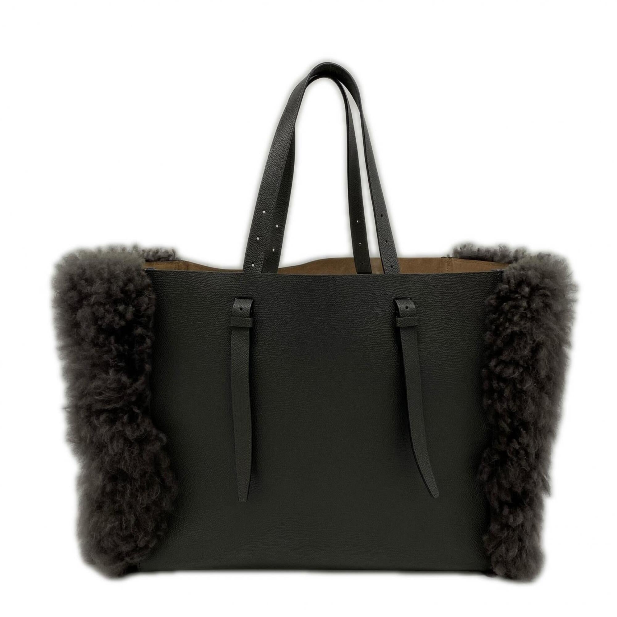 Valextra Gray Leather Polyester Tote Bag (Pre-Owned)