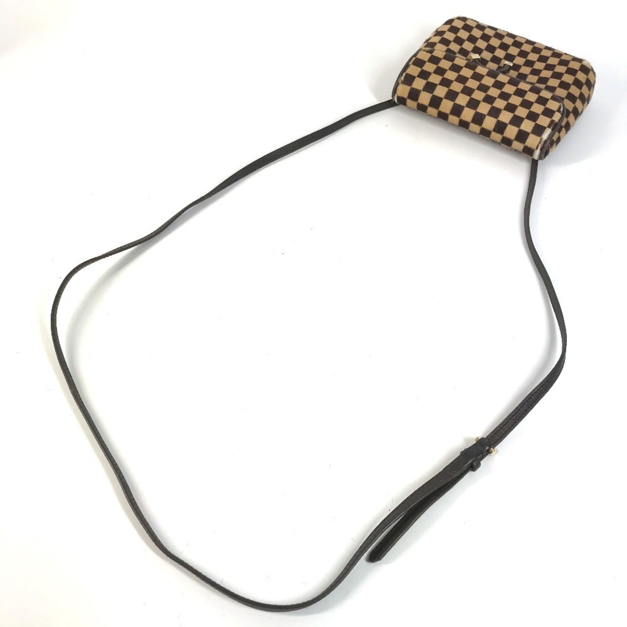Louis Vuitton Damier Sauvage Brown Leather Shoulder Bag (Pre-Owned)