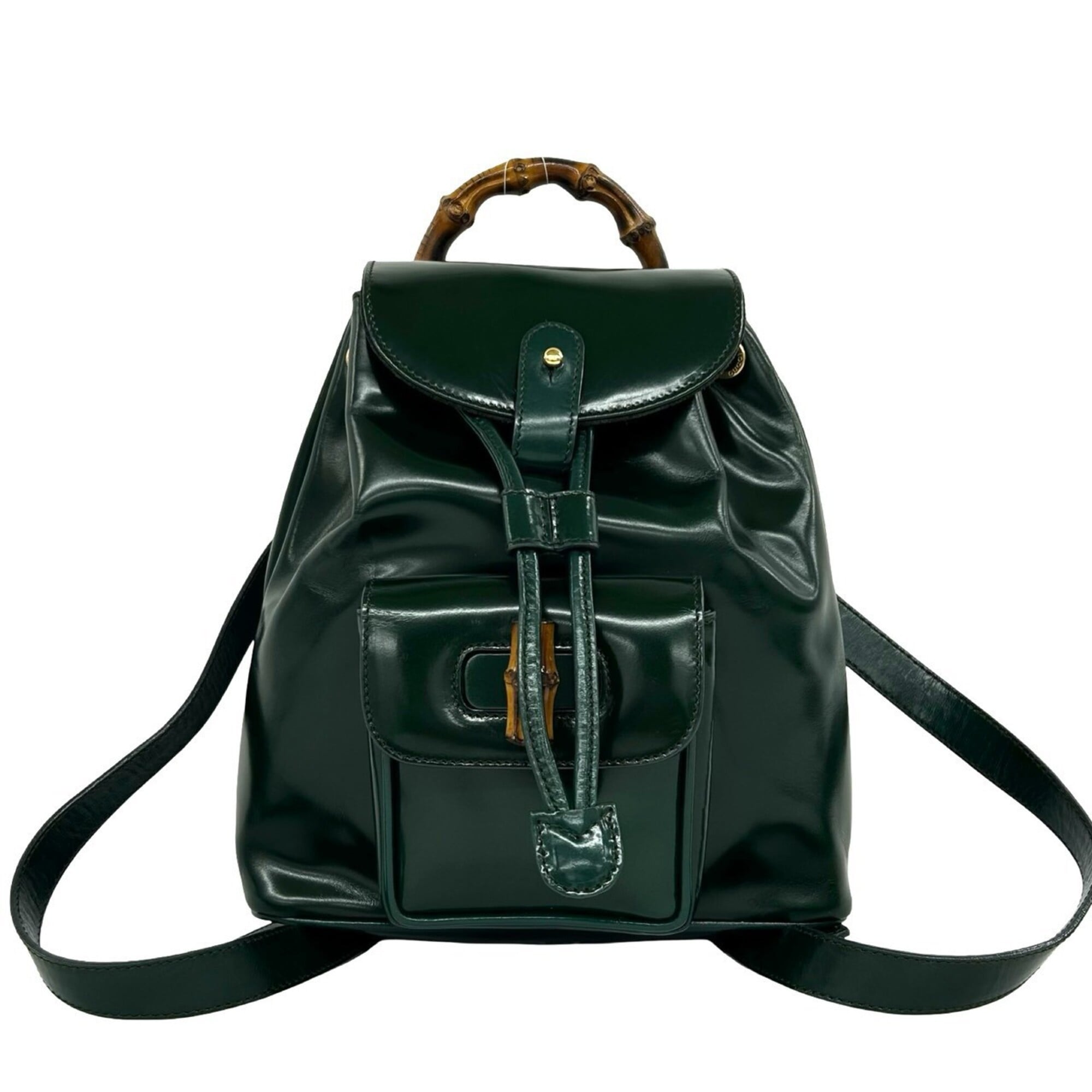 Gucci Green Patent Leather Backpack (Pre-Owned)
