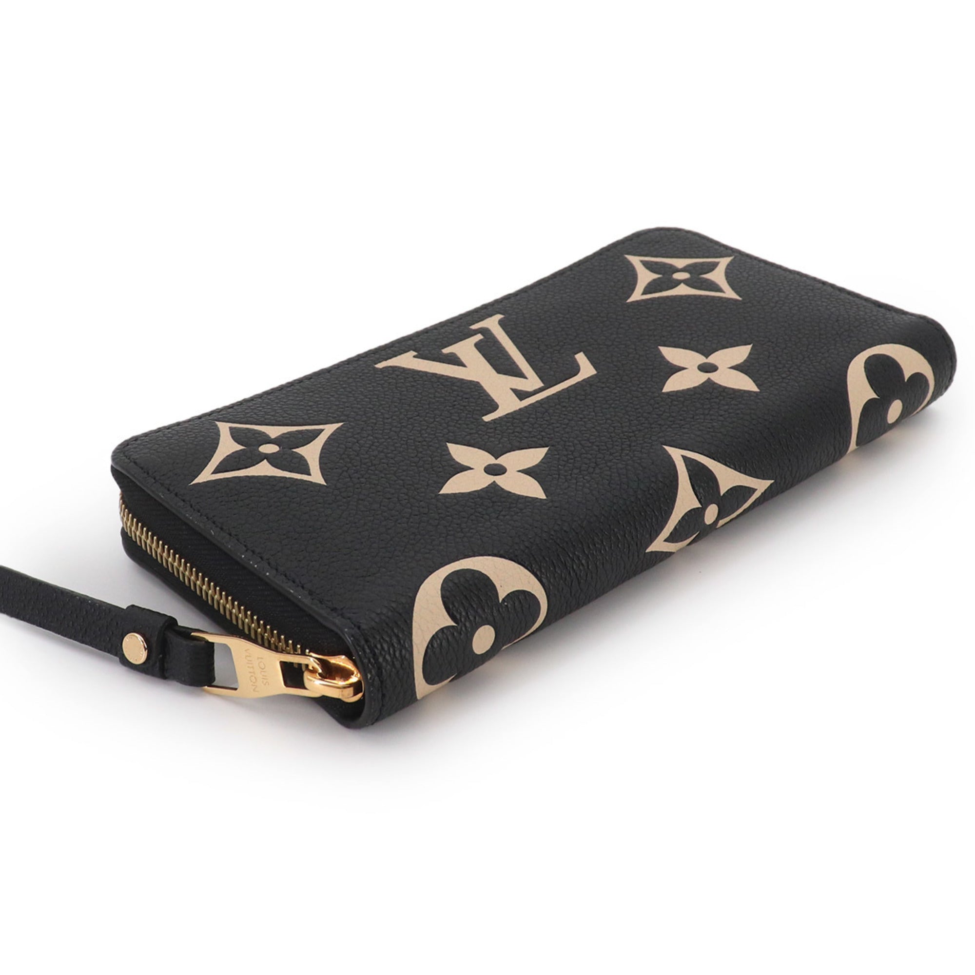 Louis Vuitton Beige Black Monogram Empreinte Long Wallet (Bi-Fold) (Pre-Owned)