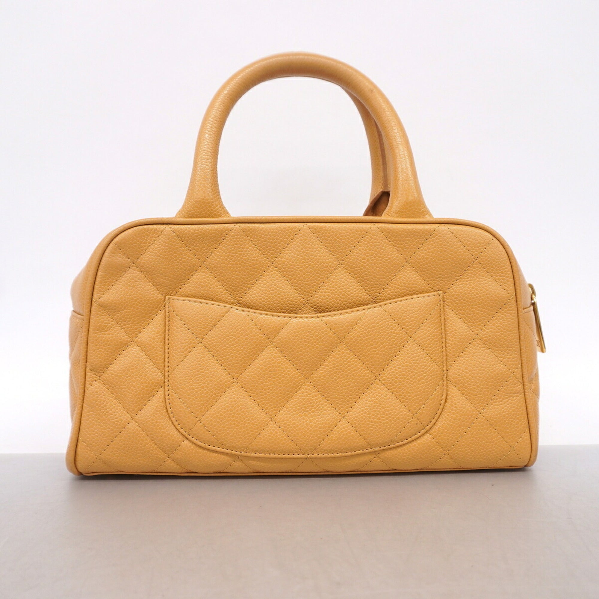 Chanel Beige Grained Calfskin Handbag (Pre-Owned)