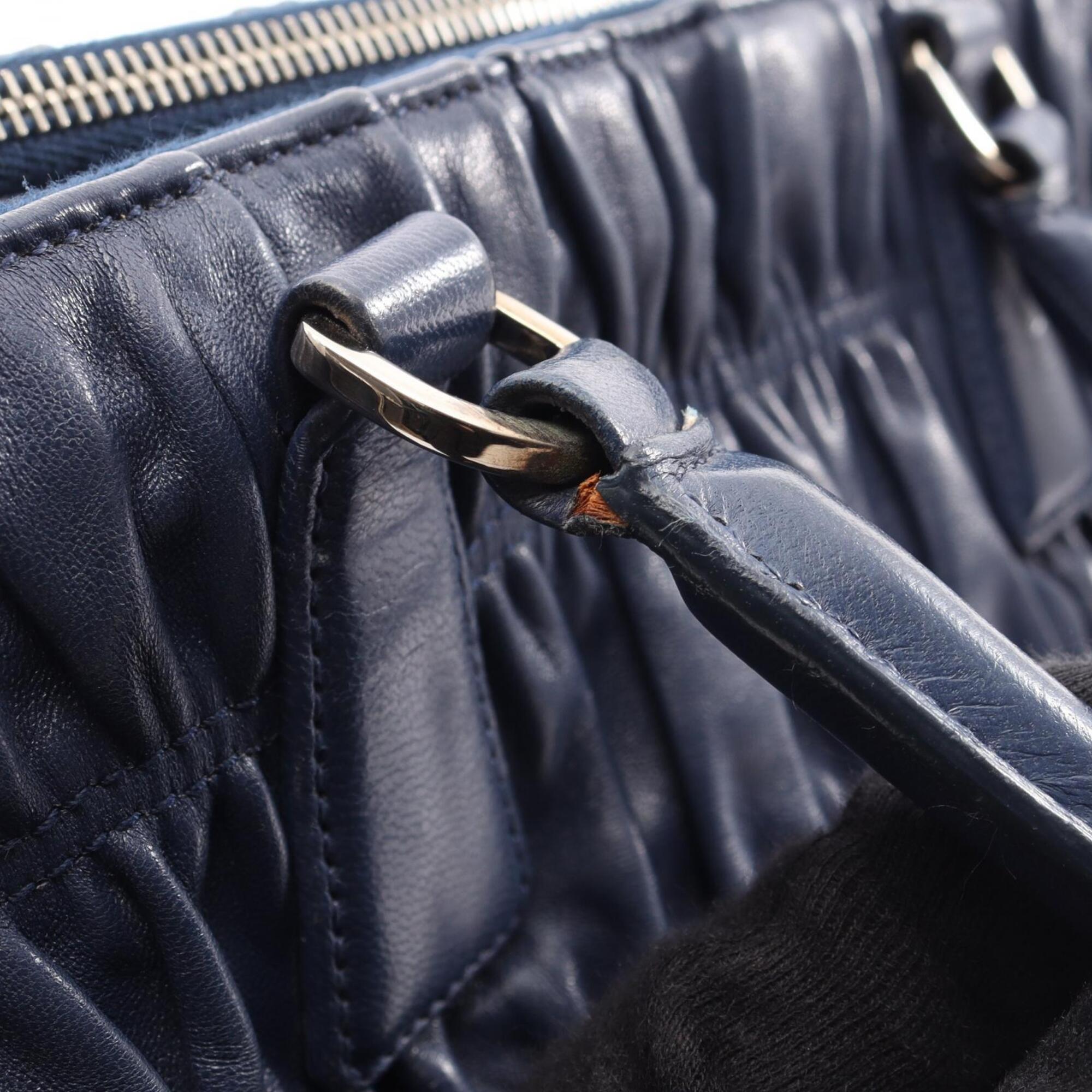 Prada Navy Leather Handbag (Pre-Owned)