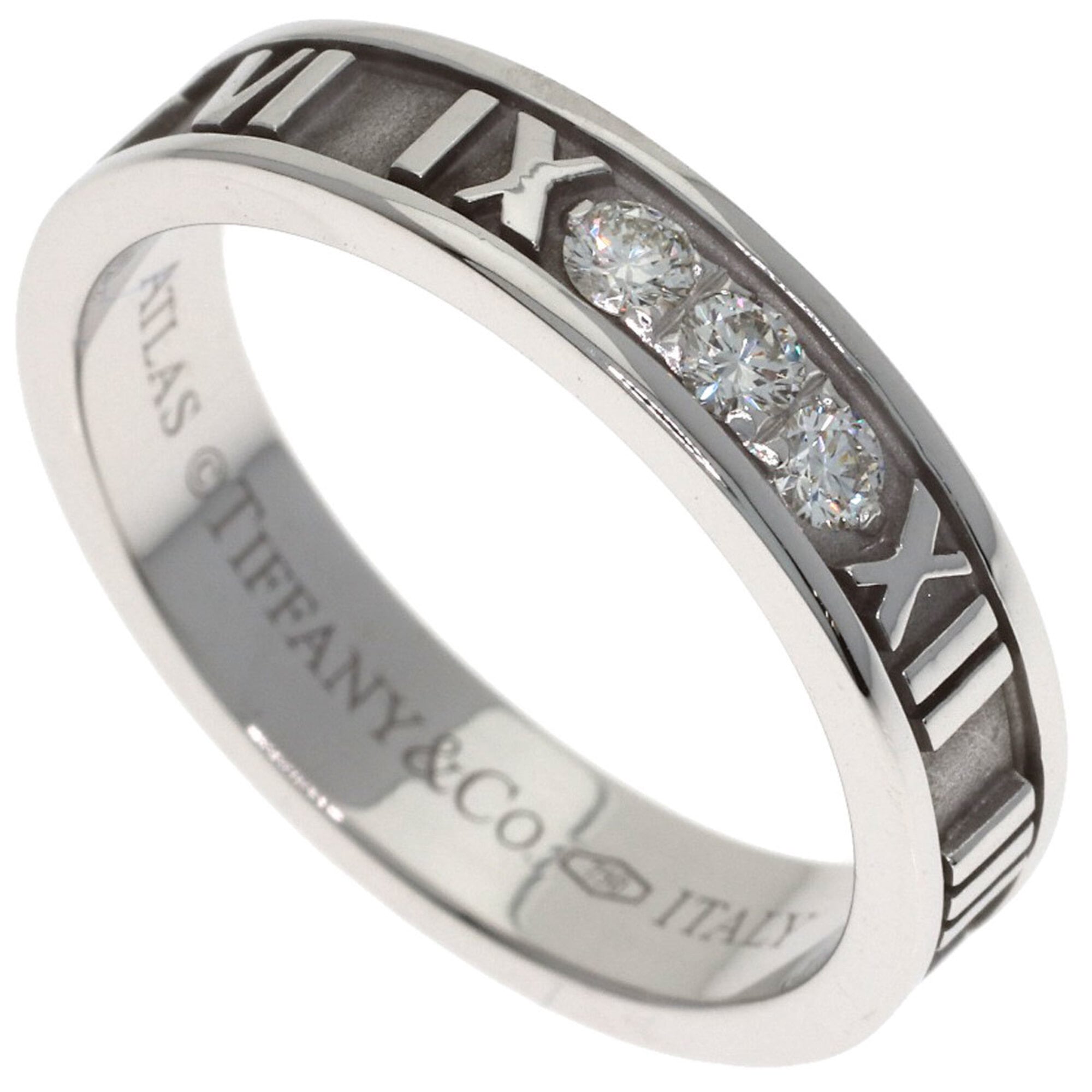 Tiffany Atlas White Gold (18K) Band Ring (Pre-Owned)