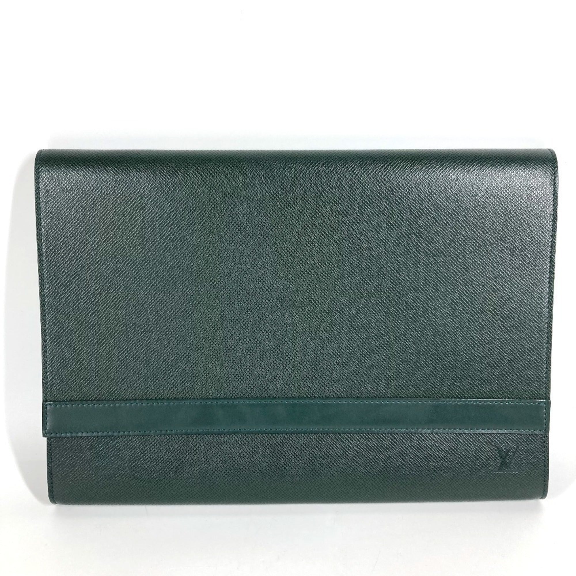 Louis Vuitton Episea Green Taiga Leather Leather Clutch Bag Handbag Pouch (Pre-Owned)