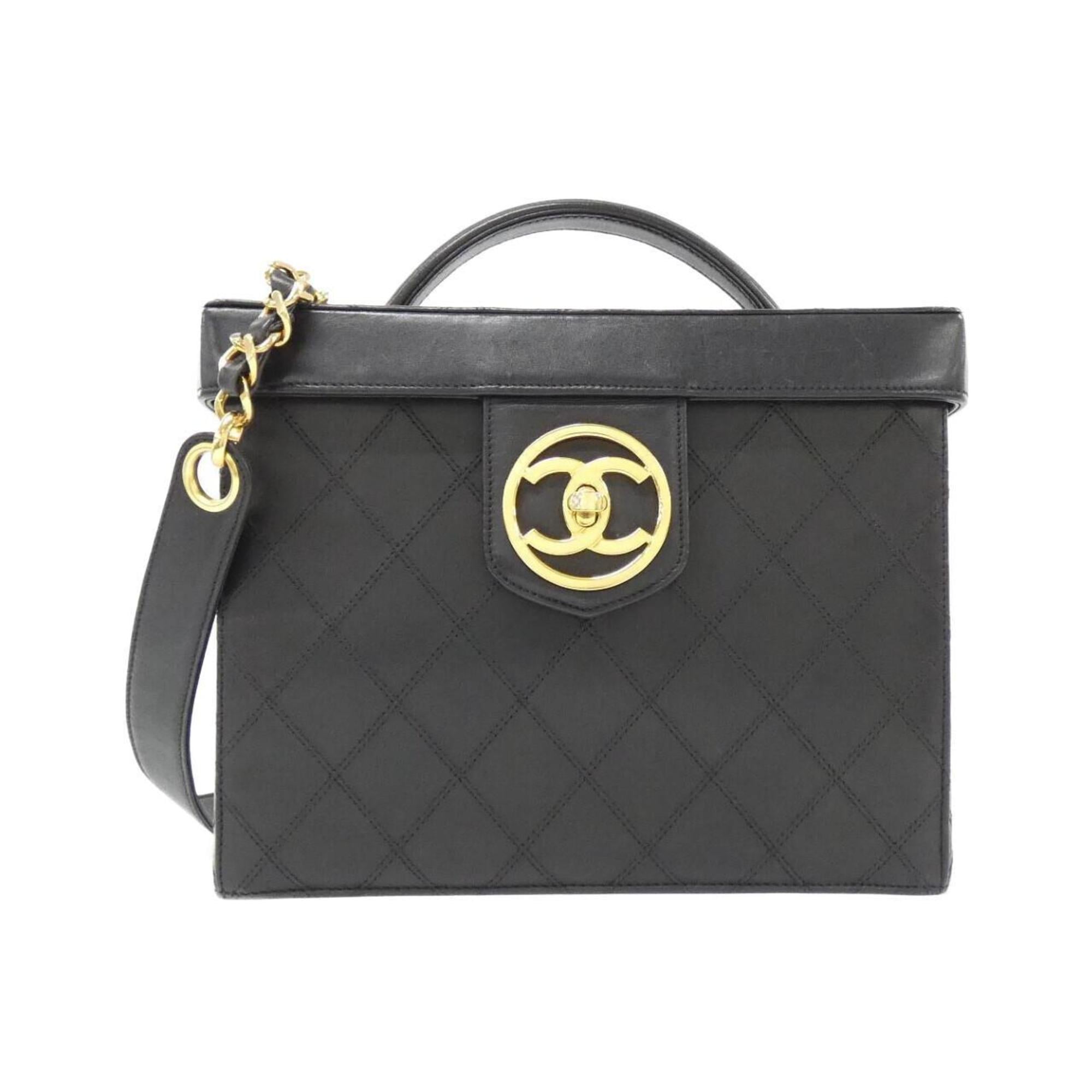 Chanel Black Leather Handbag (Pre-Owned)