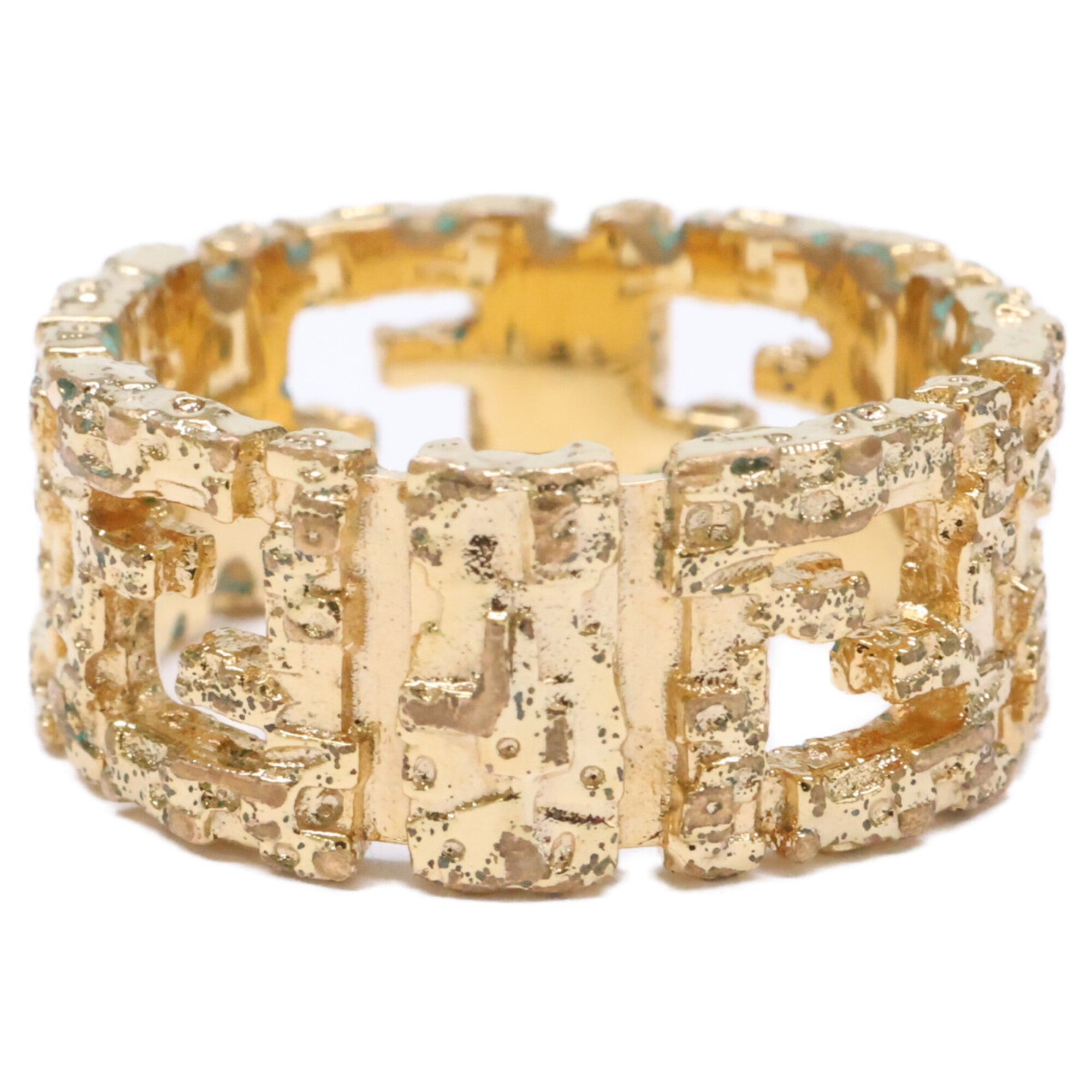 Fendi Gold Metal Band Ring (Pre-Owned)