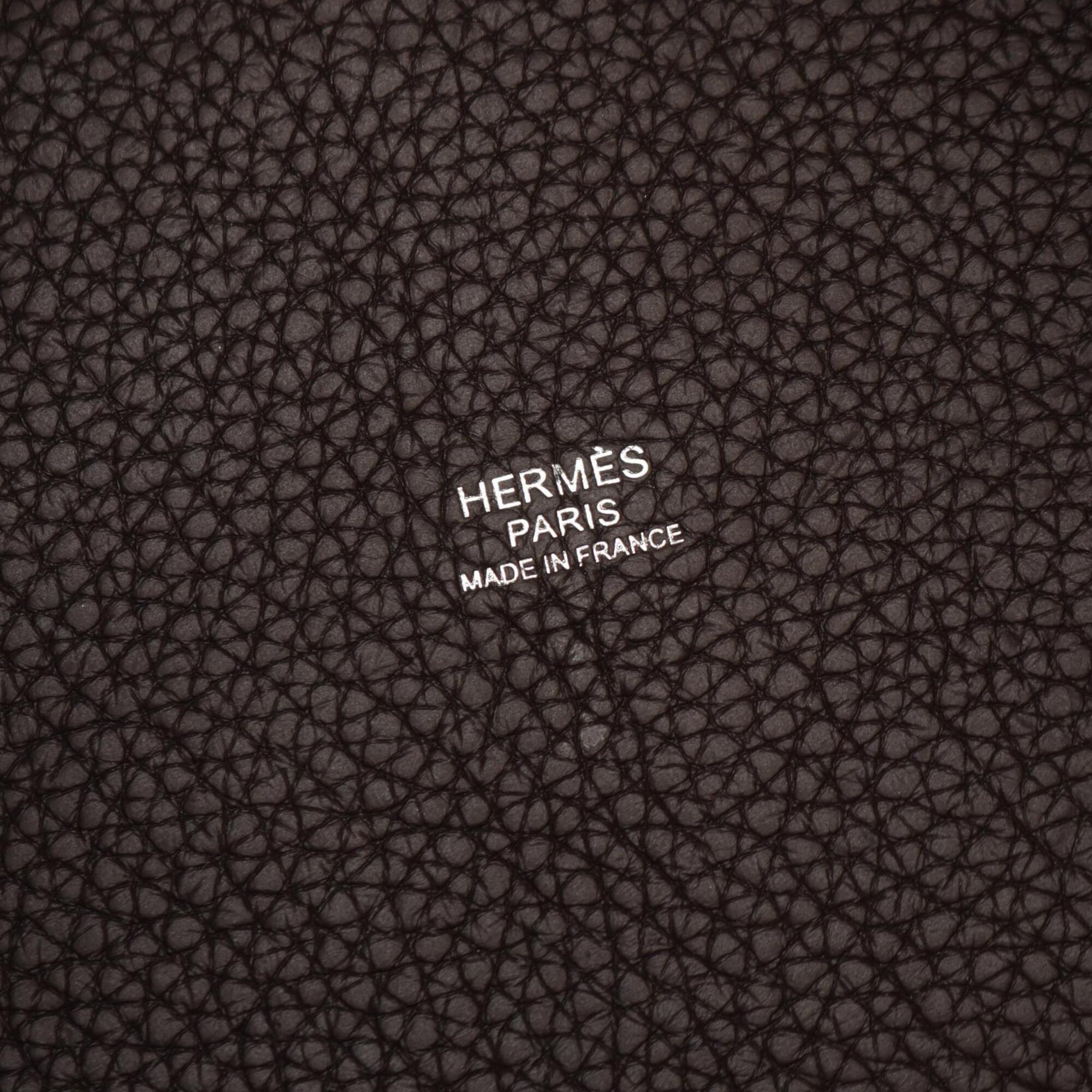Hermes Brown Taurillon Clemence Leather Handbag (Pre-Owned)