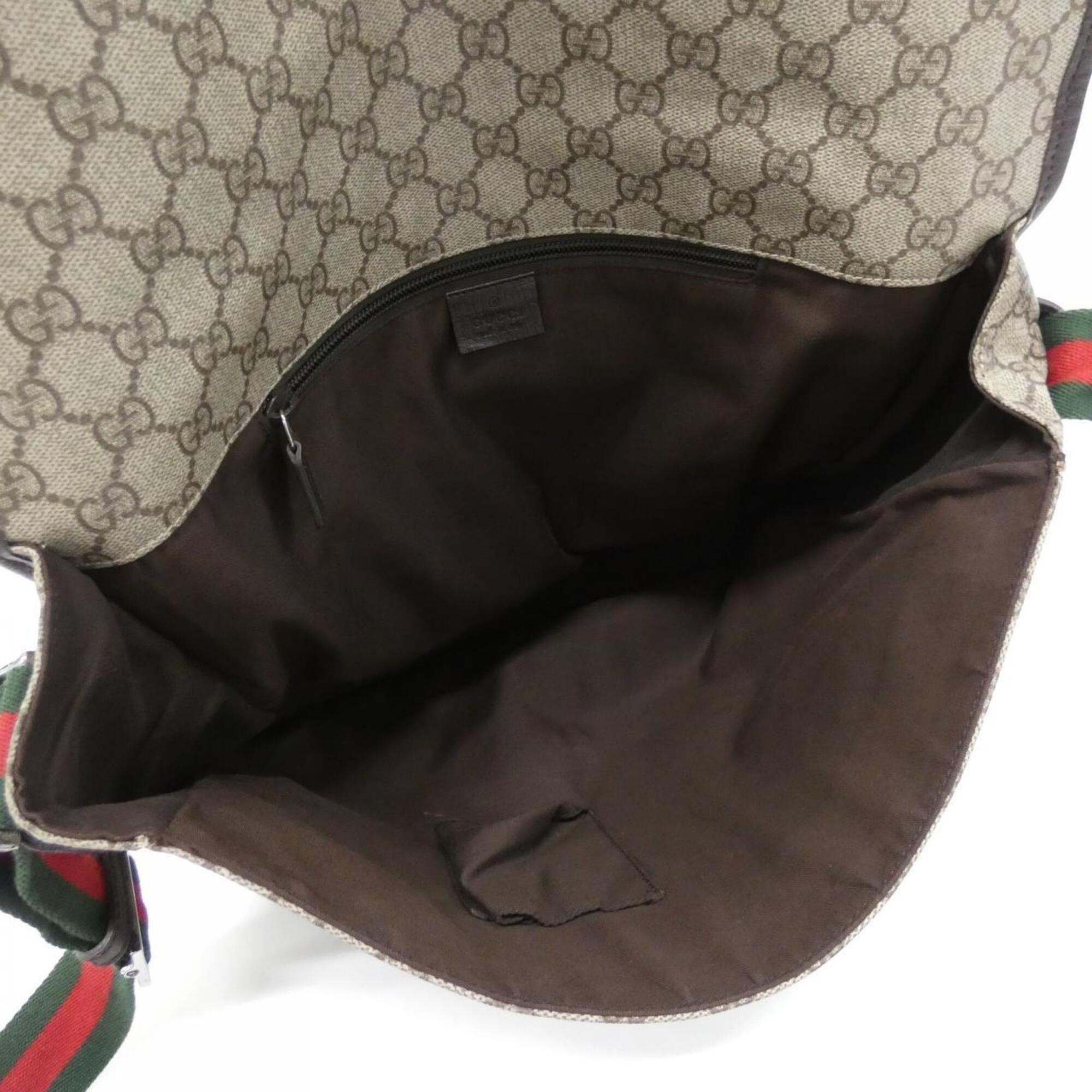 Gucci Beige Dark Brown Gg Plus Shoulder Bag (Pre-Owned)