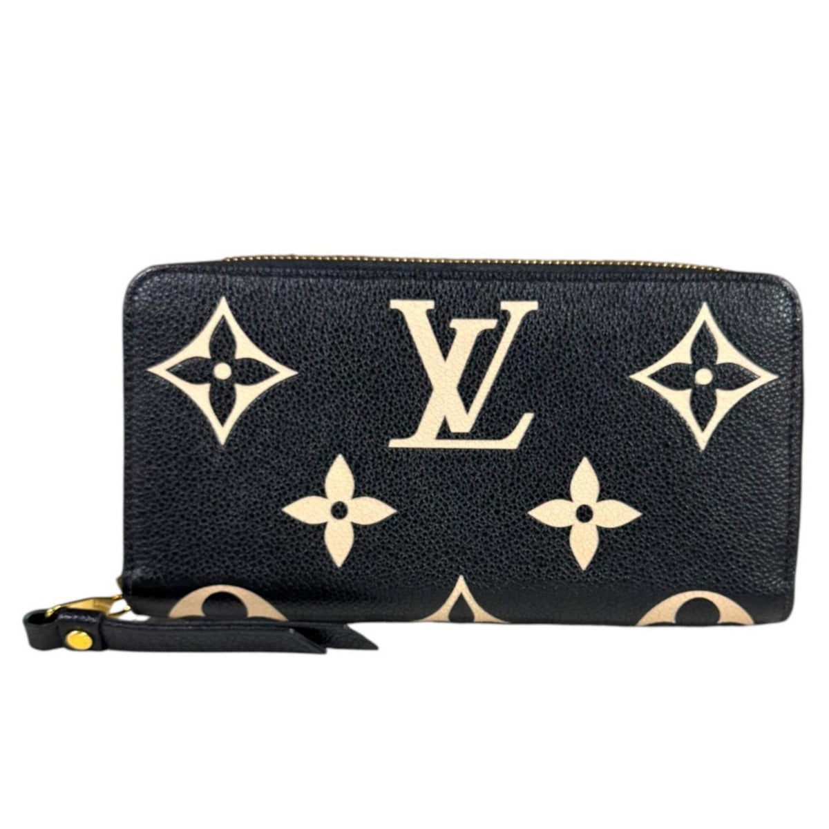 Louis Vuitton Beige Black Noir Monogram Empreinte Long Wallet (Bi-Fold) (Pre-Owned)