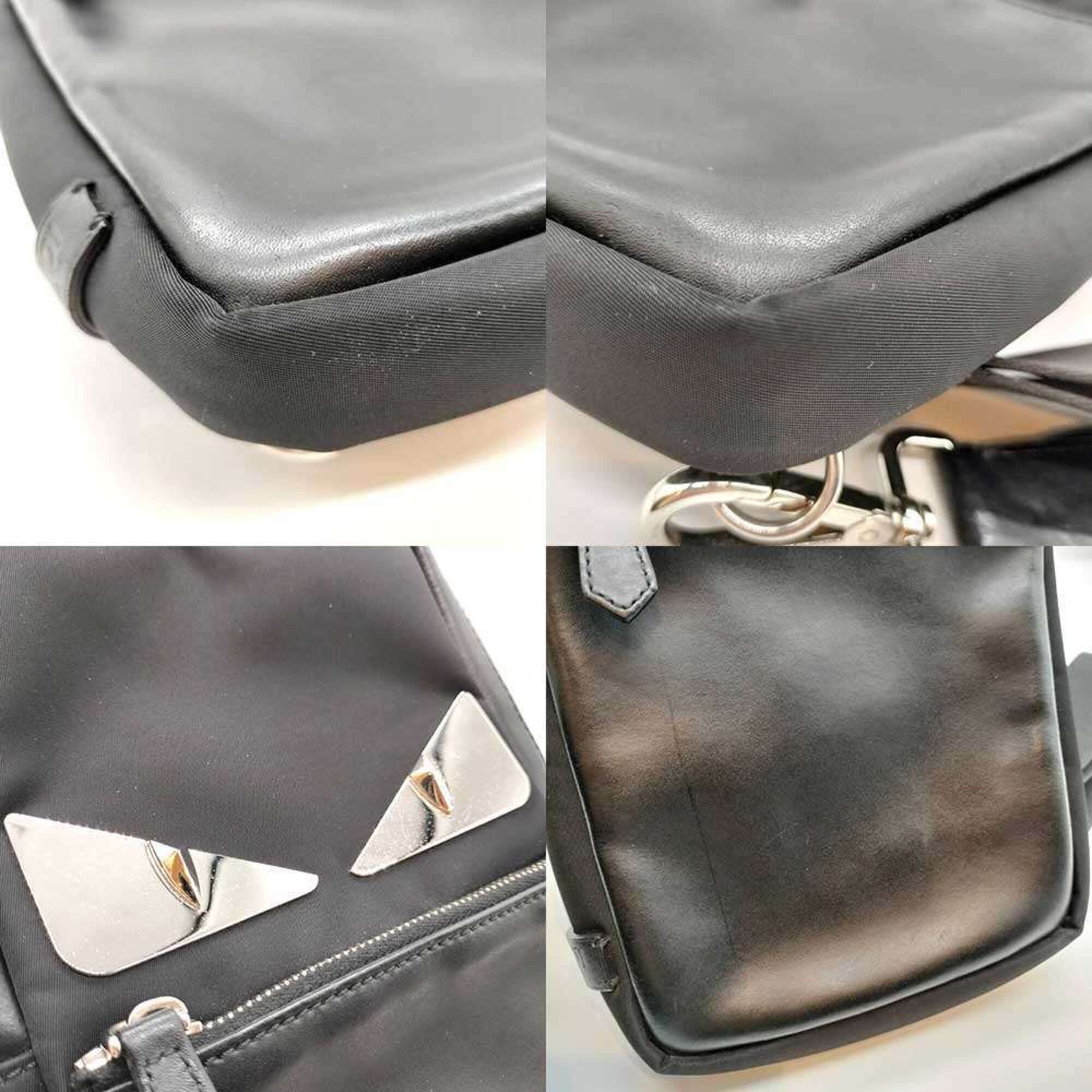Fendi Black Nylon Leather Sling Bag (Pre-Owned)