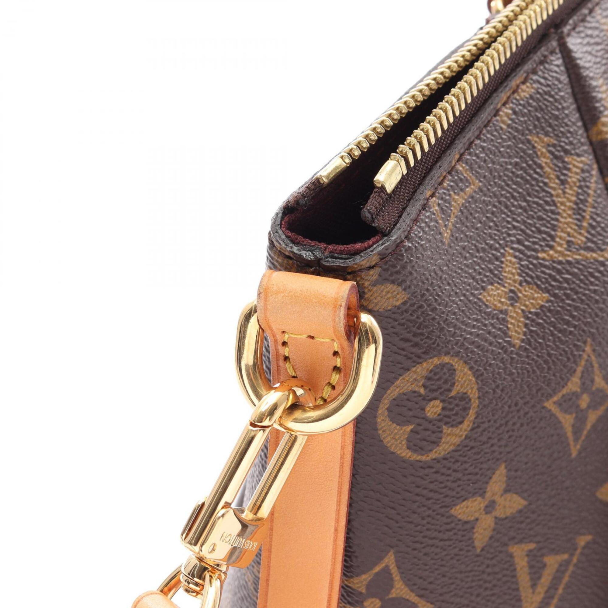 Louis Vuitton Brown Pvc Coated Canvas Leather Handbag (Pre-Owned)