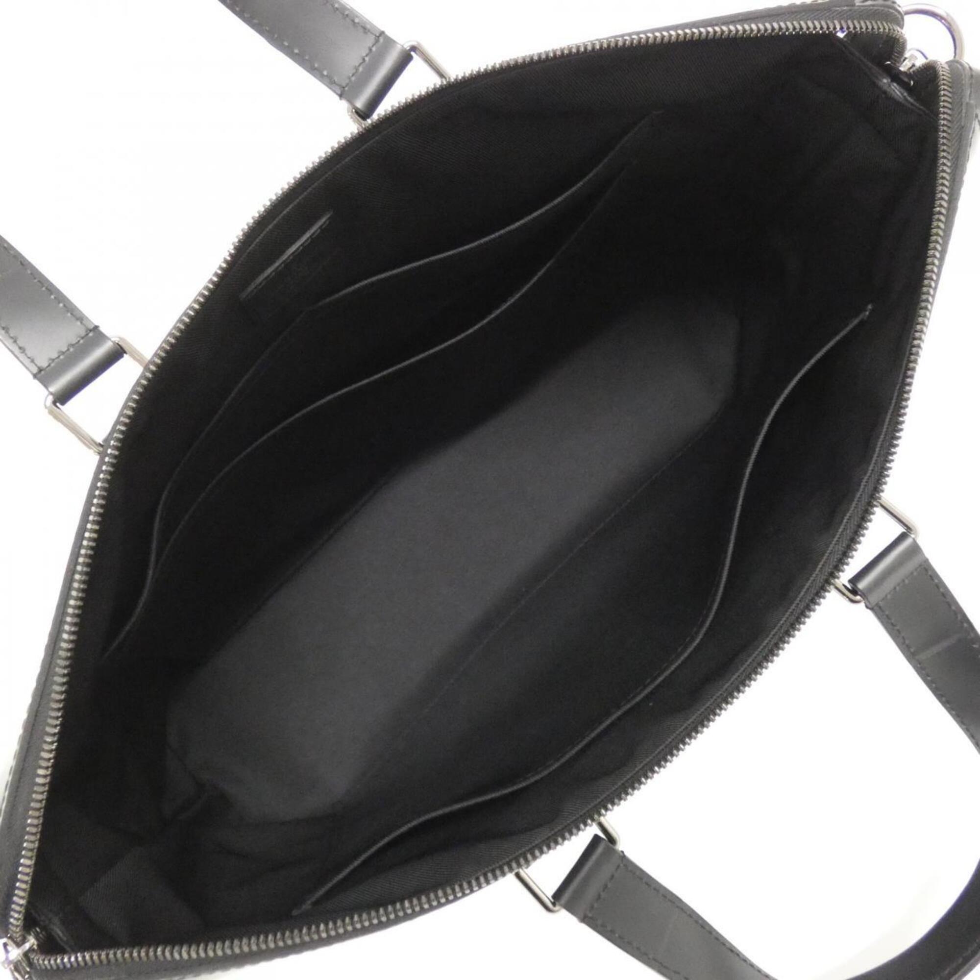 Louis Vuitton Black Coated Canvas Briefcase Handbag (Pre-Owned)