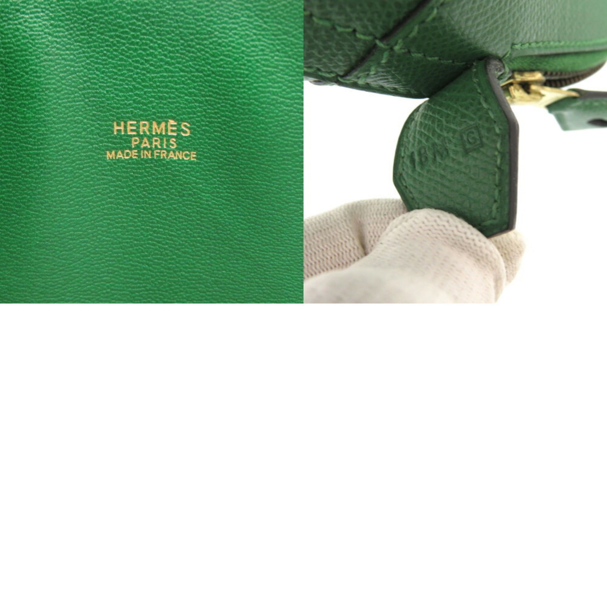 Hermes Vert Courchevel Leather Handbag (Pre-Owned)