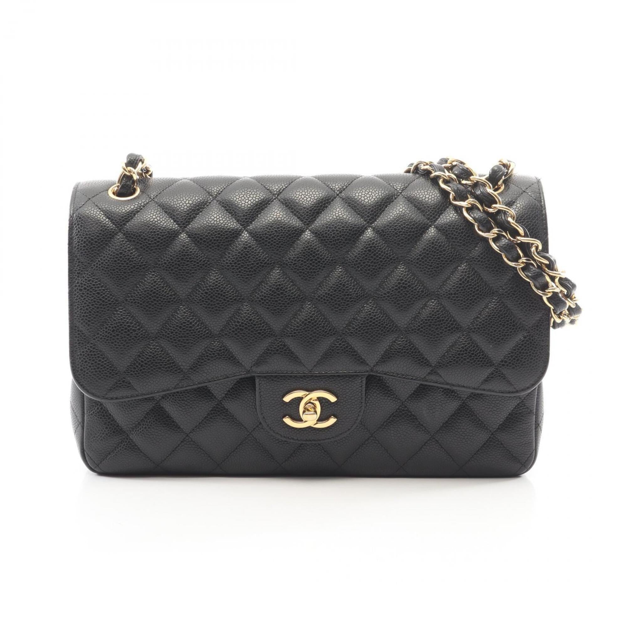 Chanel Black Grained Calfskin Handbag Shoulder Bag (Pre-Owned)