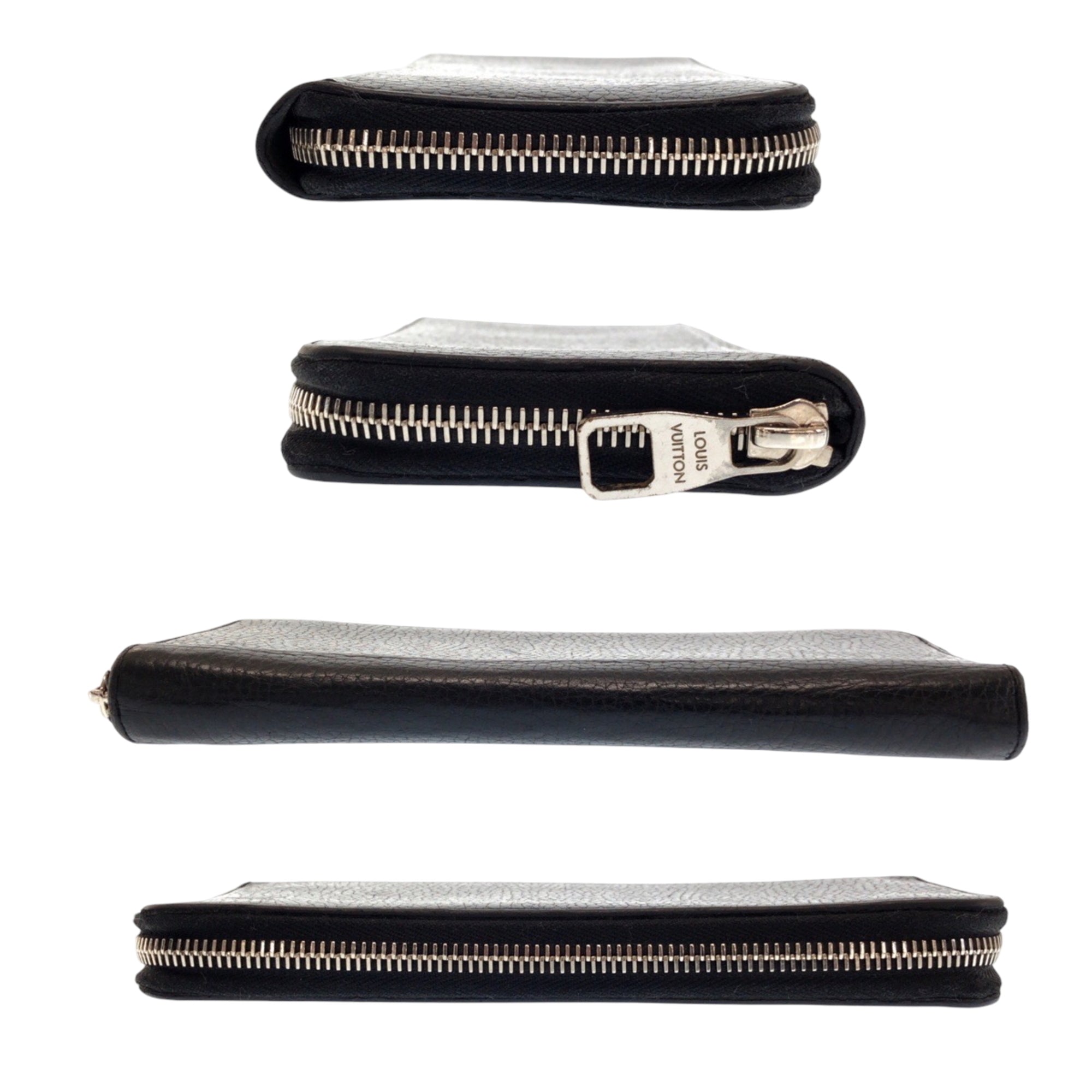 Louis Vuitton Black Leather Long Wallet (Bi-Fold) (Pre-Owned)