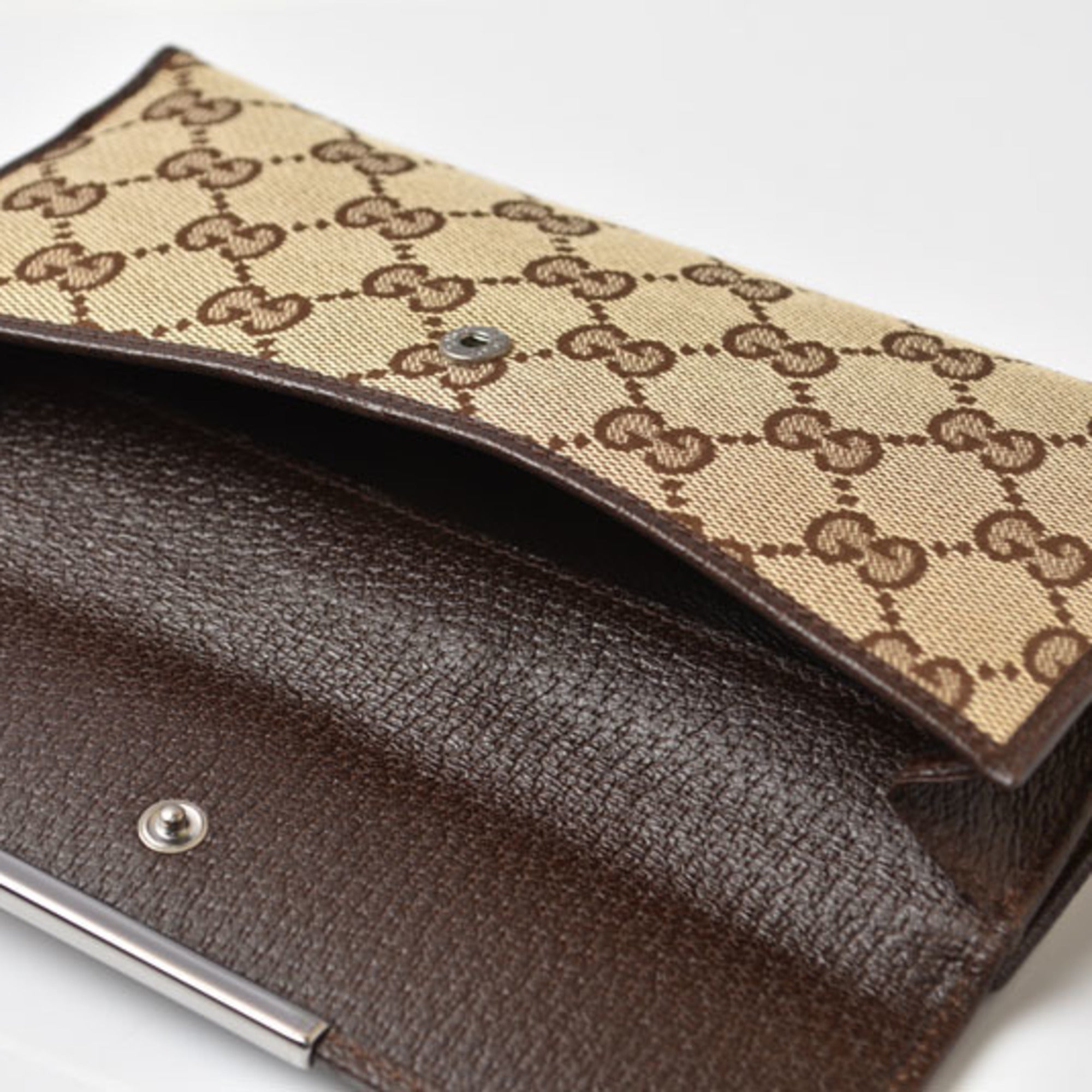 Gucci Beige Brown Gg Canvas Coin Purse/Coin Case (Pre-Owned)