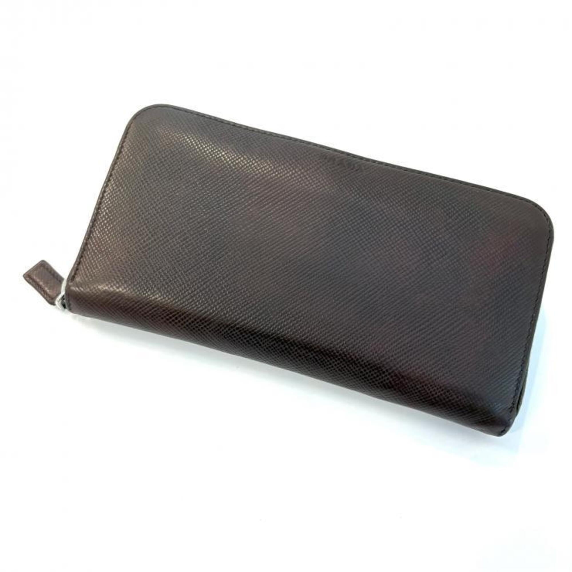 Prada Brown Saffiano Long Wallet (Bi-Fold) (Pre-Owned)