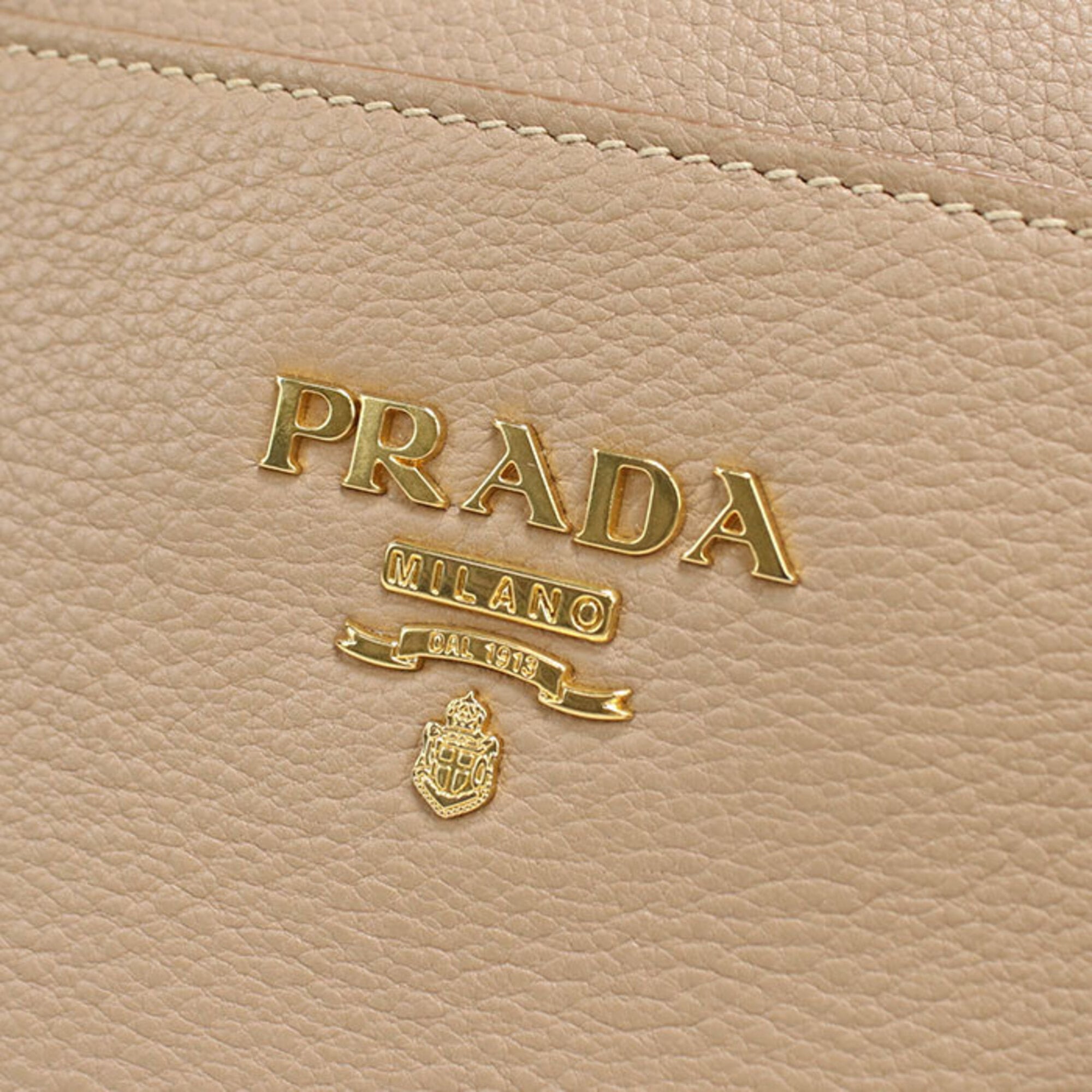 Prada Beige Leather Handbag (Pre-Owned)