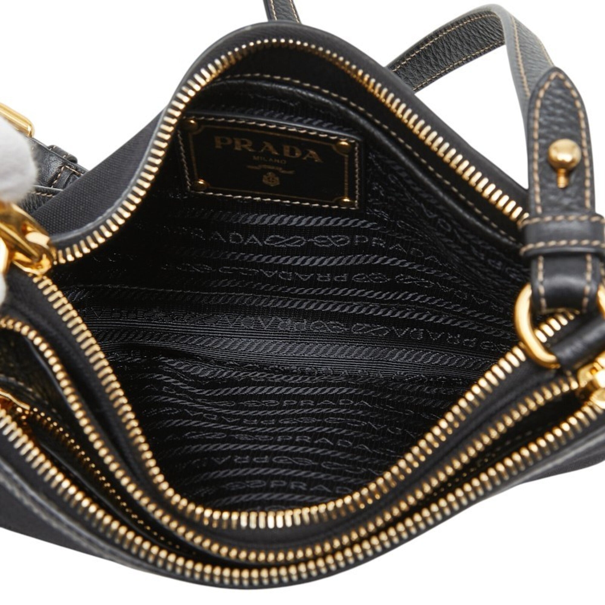 Prada Black Canvas Shoulder Bag (Pre-Owned)