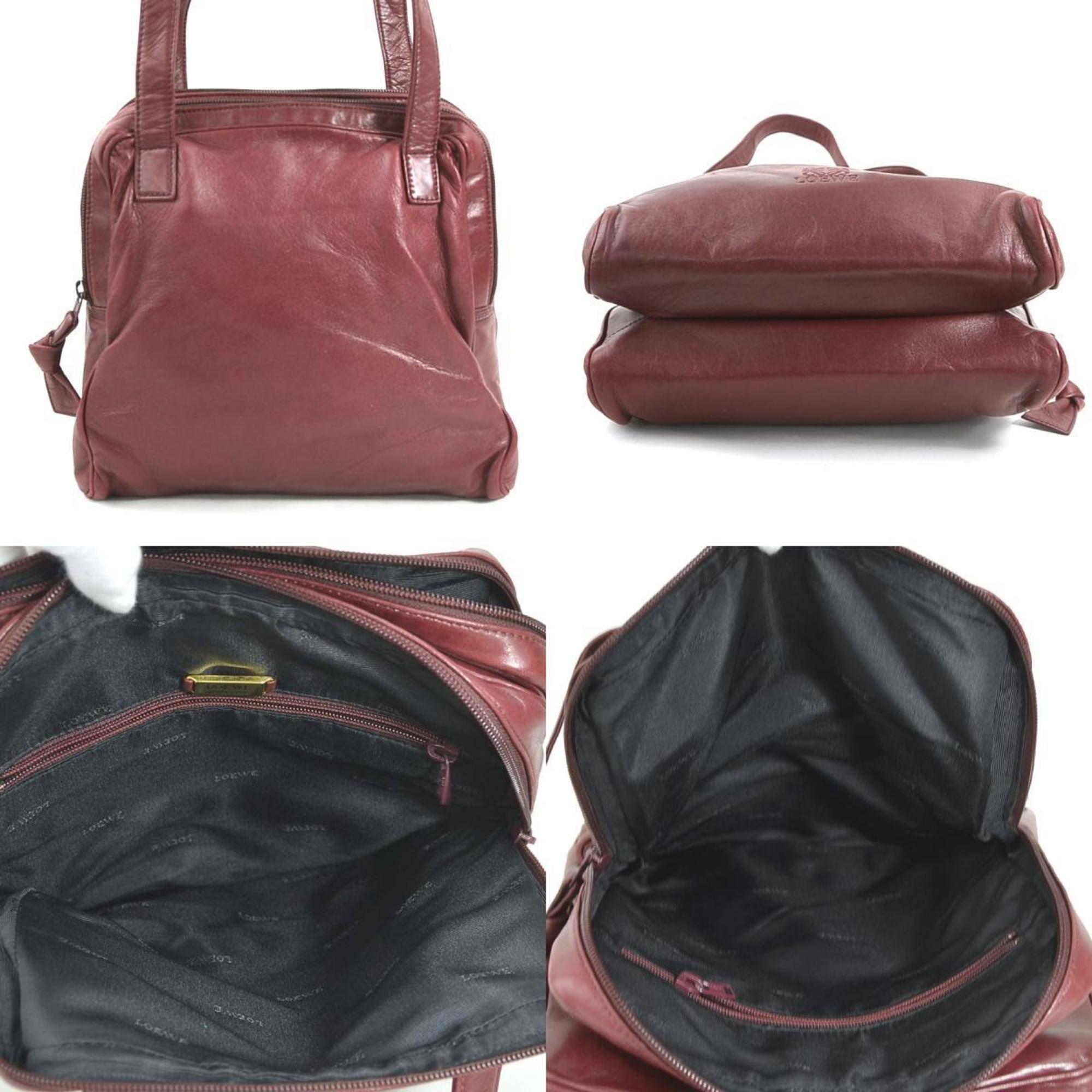 Loewe Burgundy Leather Shoulder Bag (Pre-Owned)