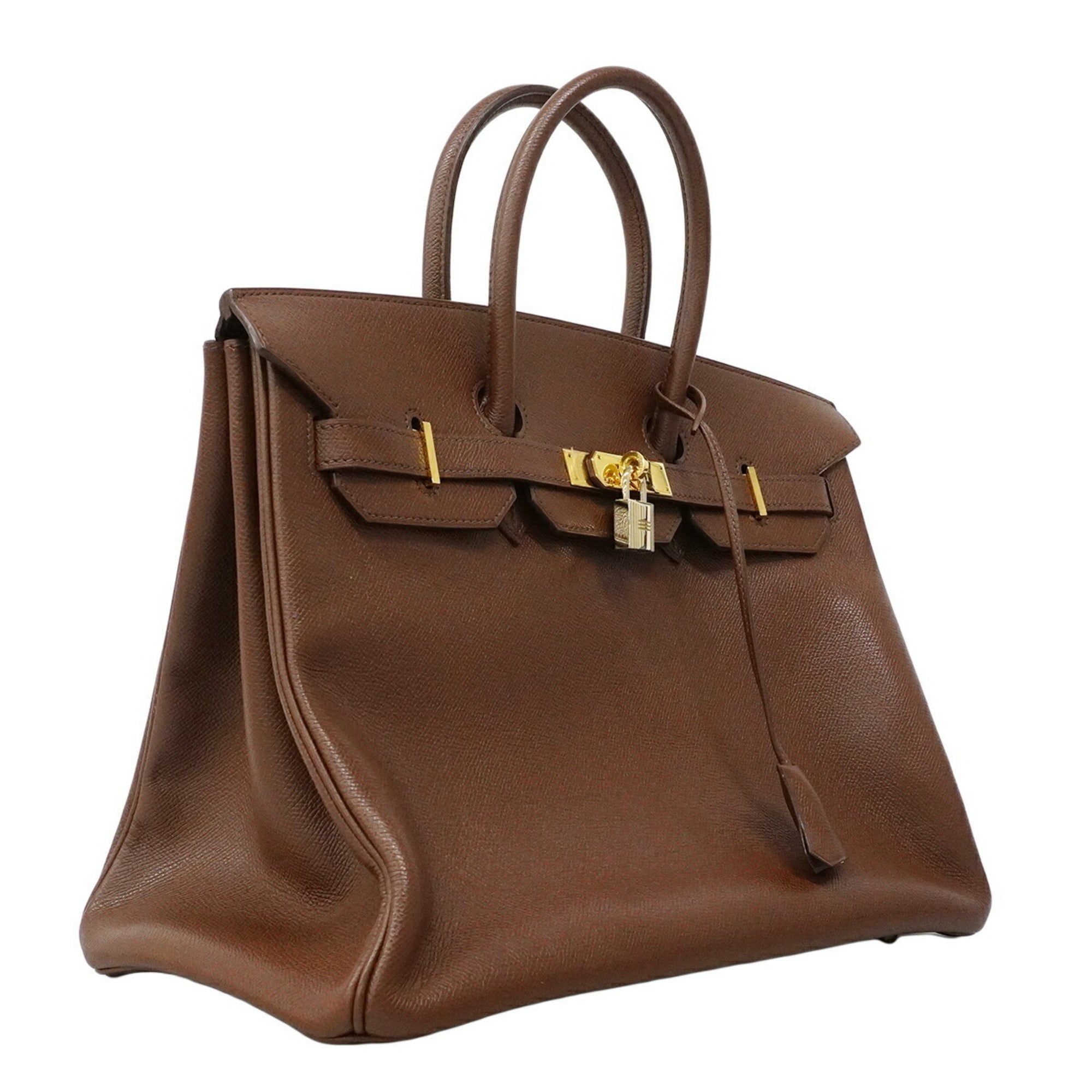 Hermes Havane Courchevel Leather Handbag (Pre-Owned)