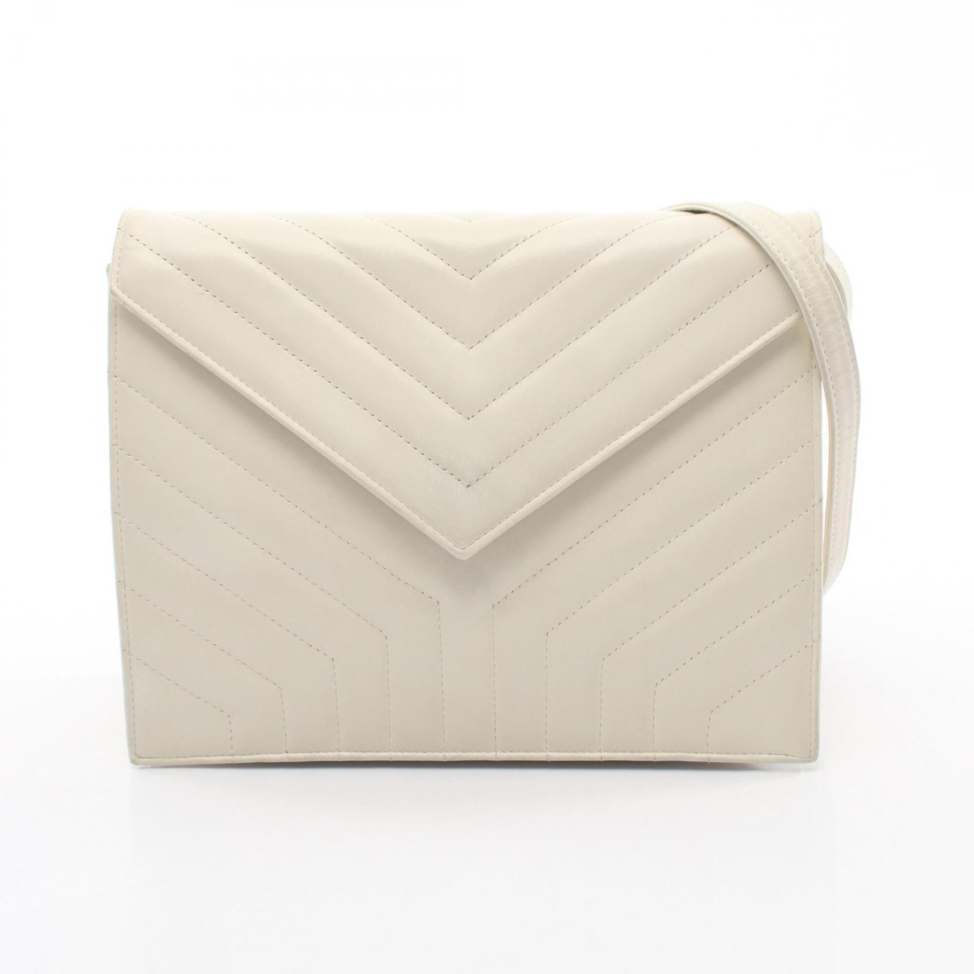Yves Saint Laurent White Leather Handbag Shoulder Bag (Pre-Owned)