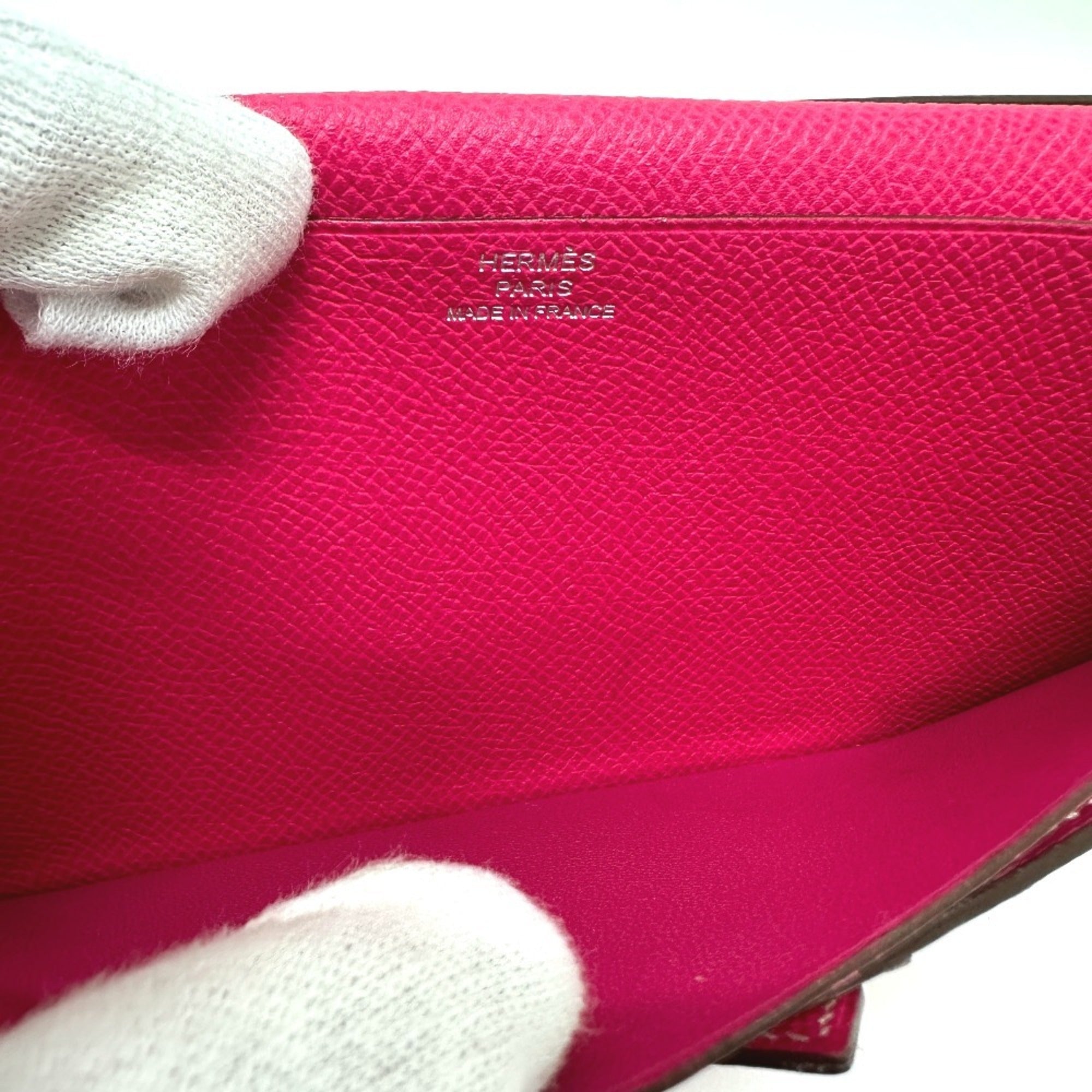 Hermes Pink Epsom Leather Long Wallet (Bi-Fold) (Pre-Owned)