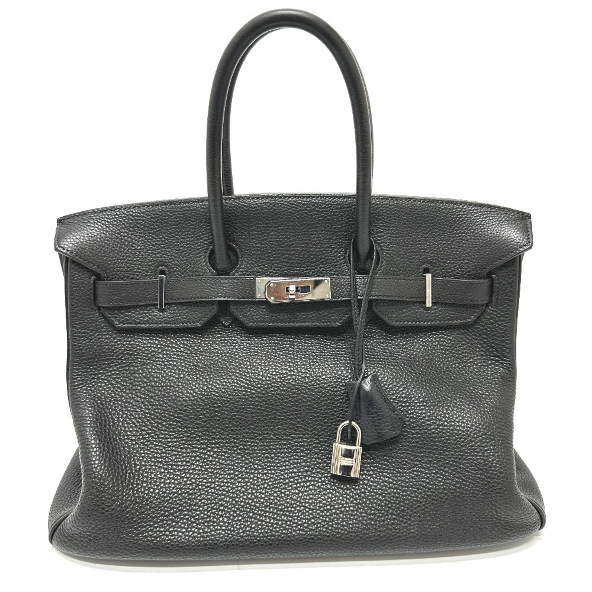 Hermes Black Leather Handbag (Pre-Owned)