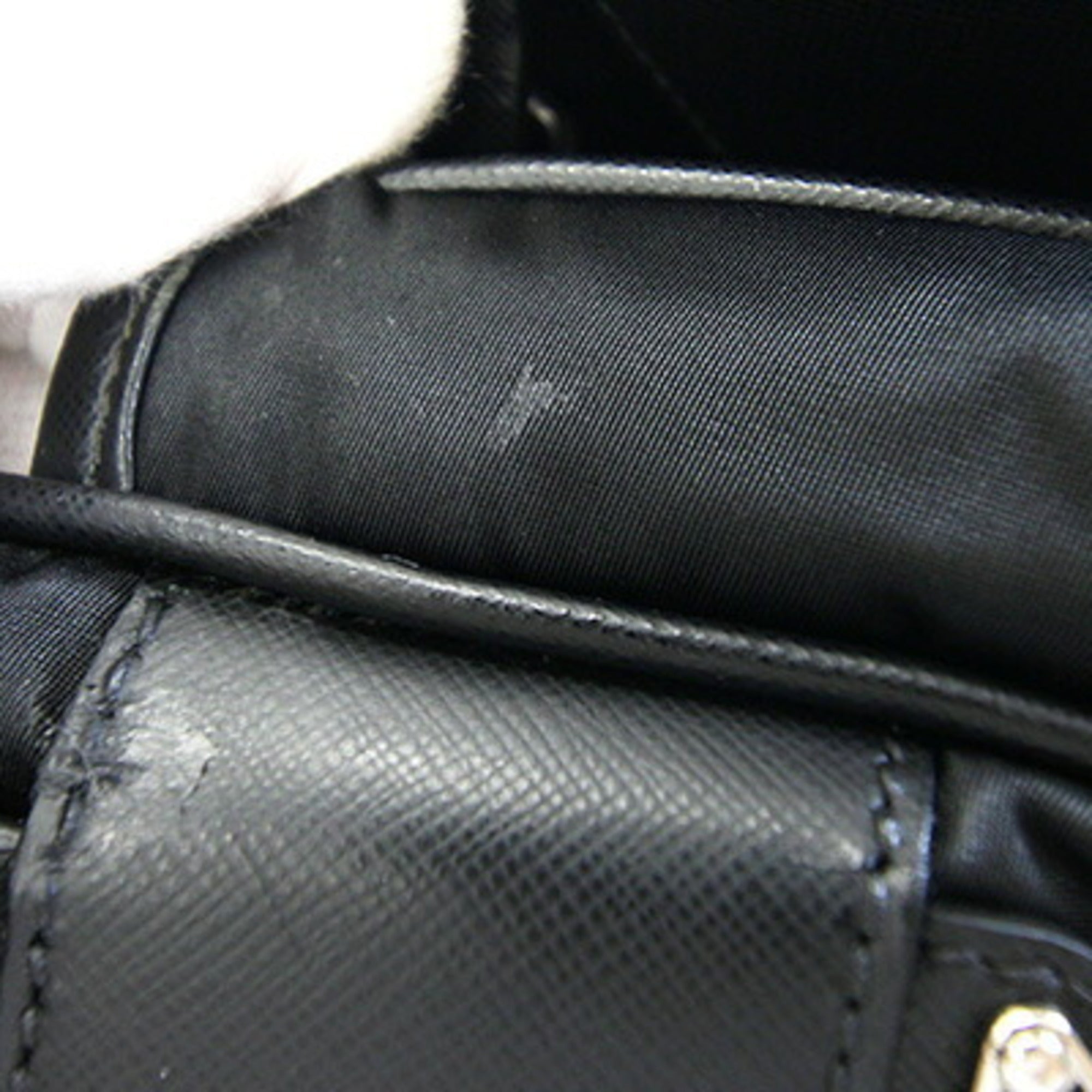 Prada Black White Nylon Shoulder Bag (Pre-Owned)