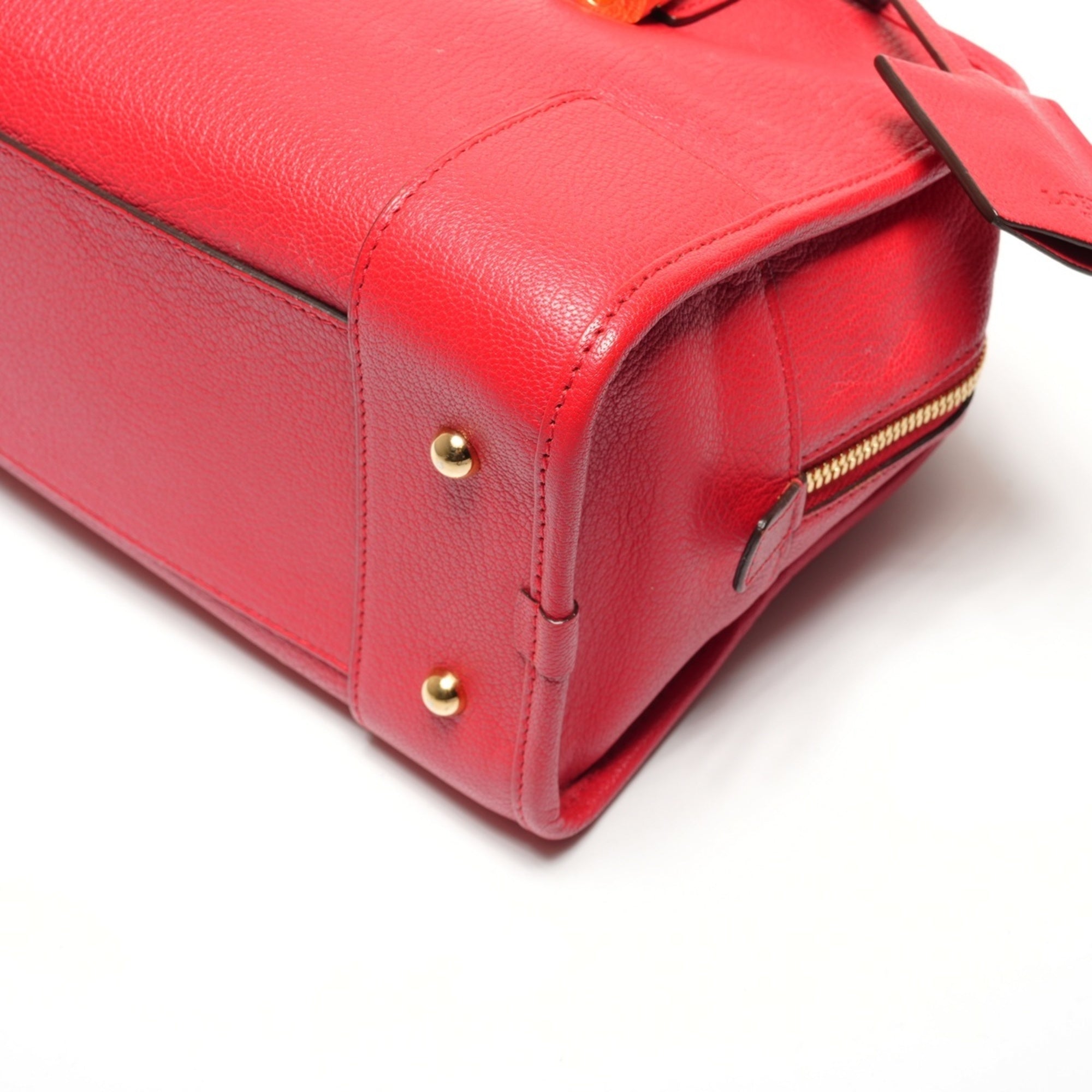 Loewe Amazona Red Color Leather Handbag (Pre-Owned)