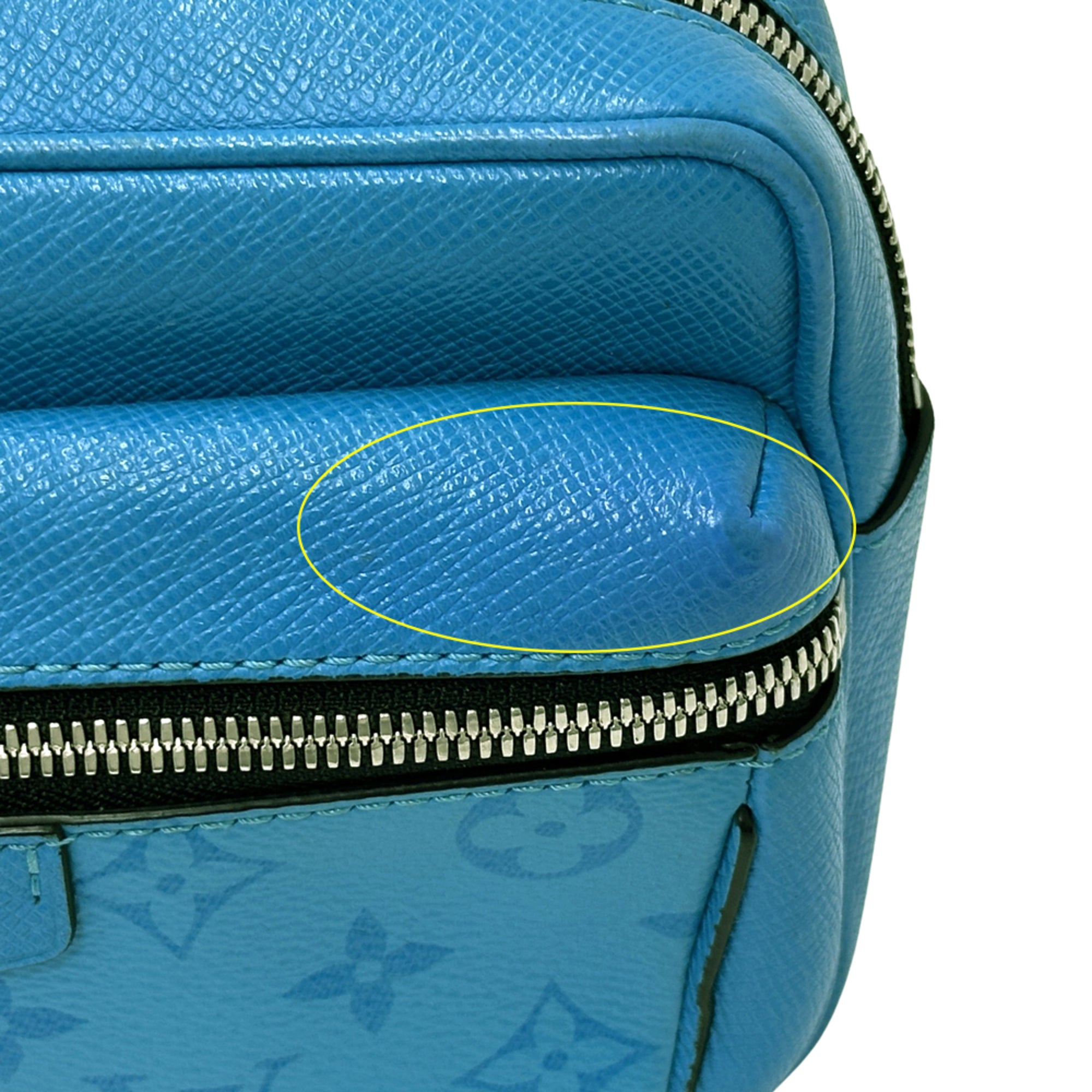 Louis Vuitton Blue Taiga Leather Handbag Sling Bag (Pre-Owned)