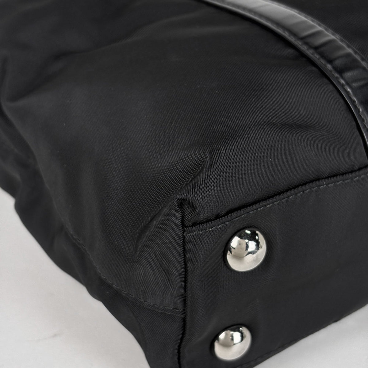 Prada Black Nylon Leather Handbag (Pre-Owned)