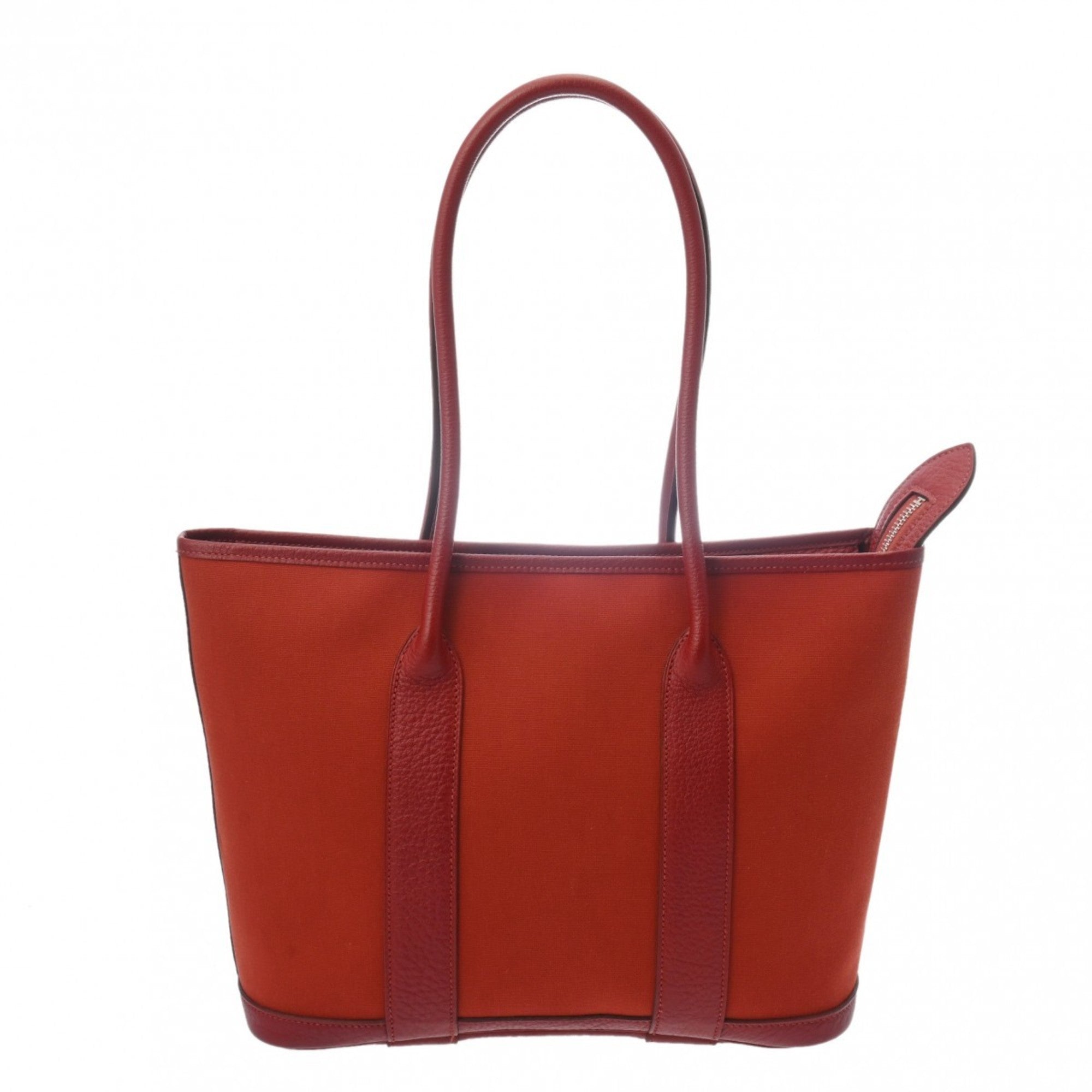 Hermes Rouge Garance Toile Officier Negonda Leather Handbag (Pre-Owned)
