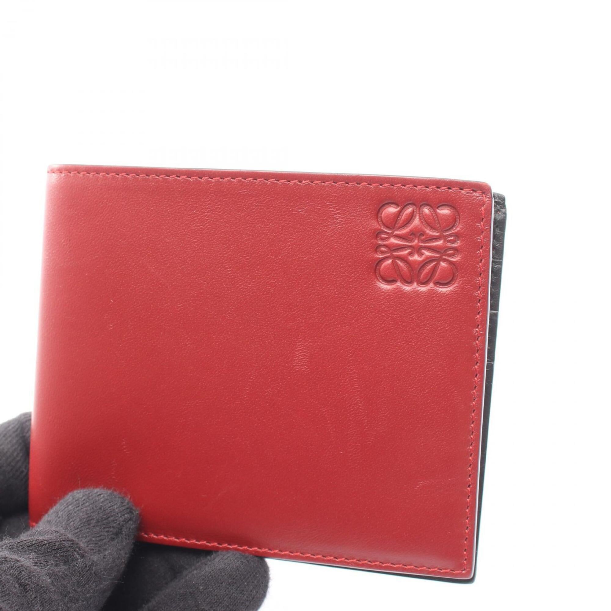 Loewe Bordeaux Leather Wallet (Bi-Fold) (Pre-Owned)