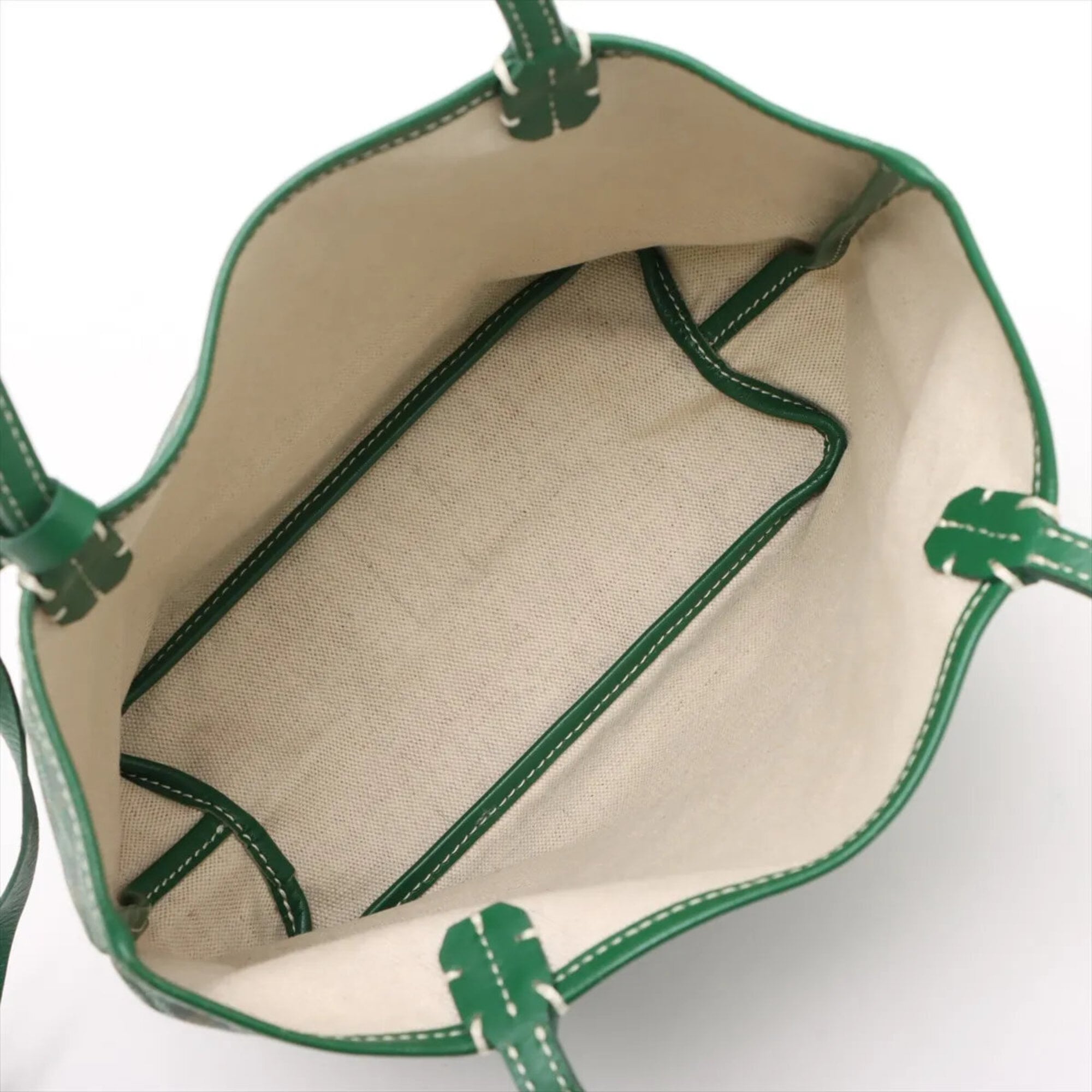 Goyard Green Coated Canvas Leather Handbag Tote Bag (Pre-Owned)