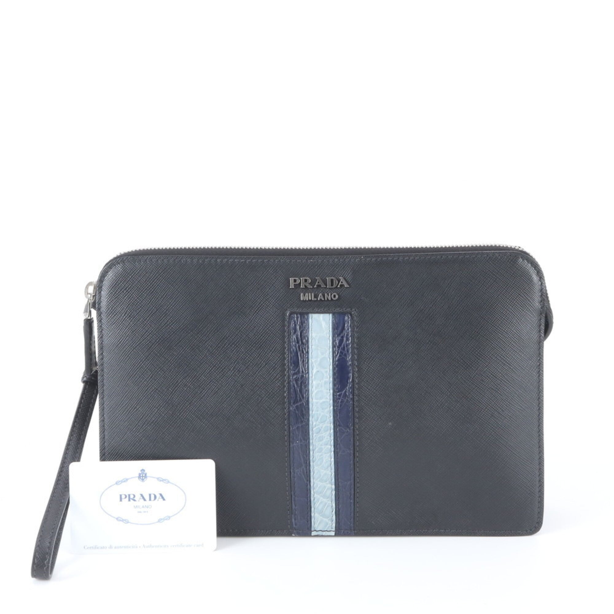 Prada Black Leather Handbag Pouch (Pre-Owned)