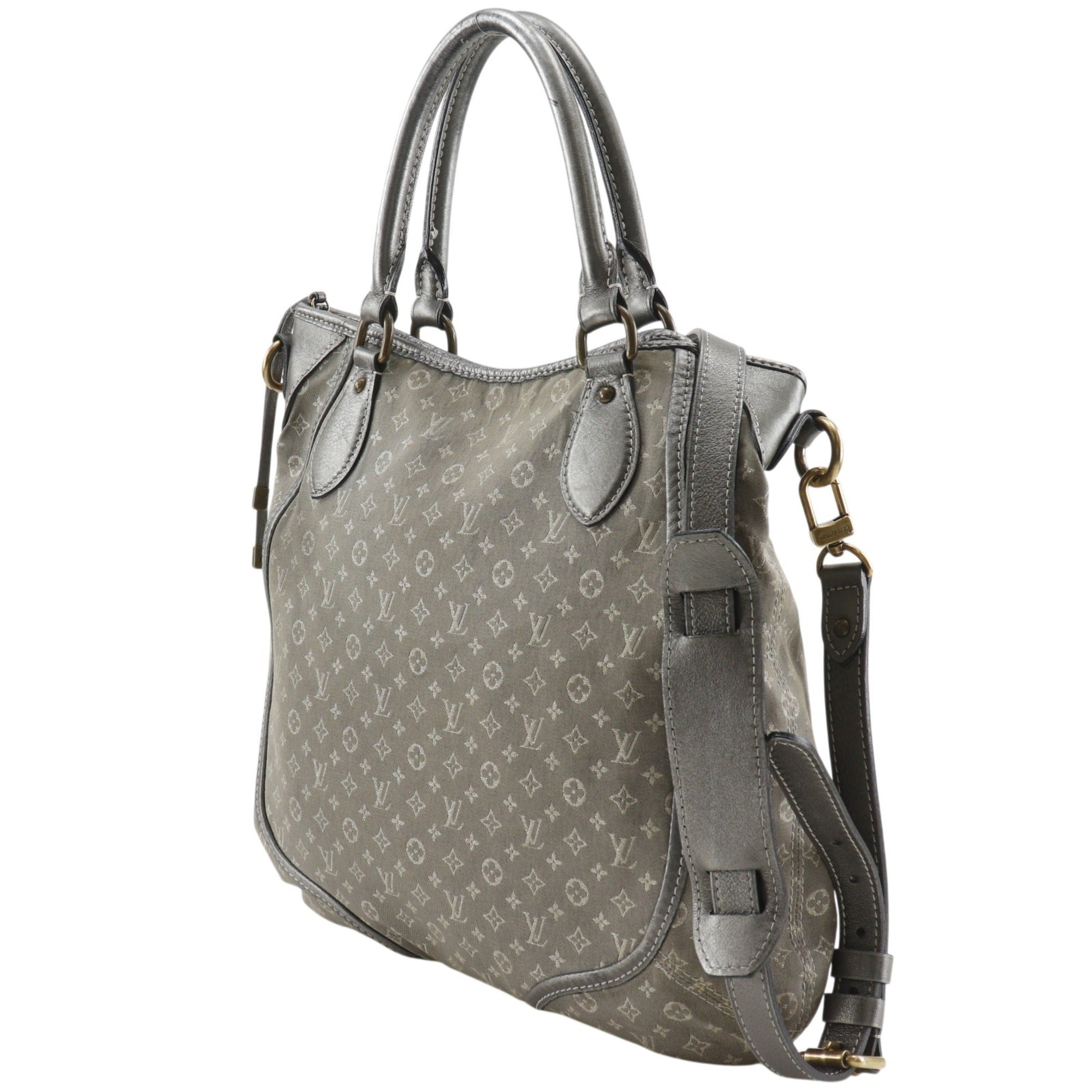 Louis Vuitton Gray Platine Monogram Mini Lin Handbag Shoulder Bag (Pre-Owned)