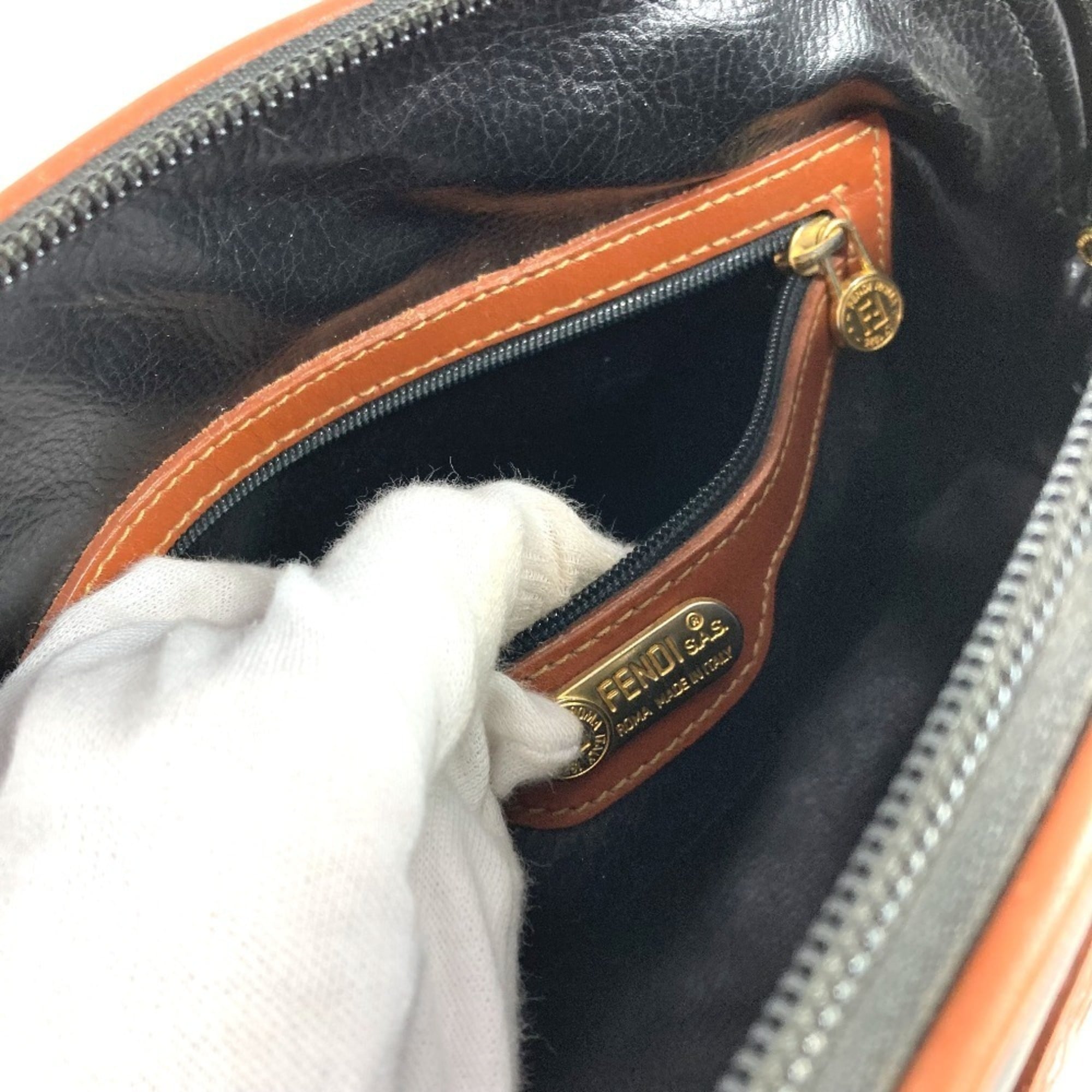 Fendi Brown Khaki Pvc Leather Handbag Tote Bag (Pre-Owned)