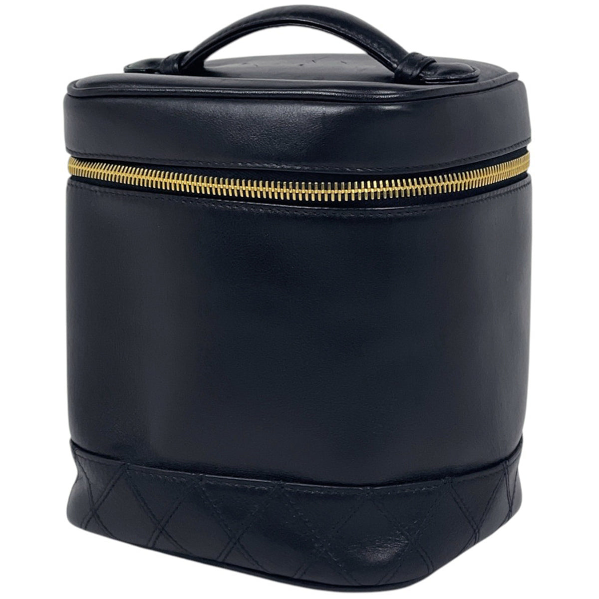 Chanel Bicolor Black Leather Vanity Bag (Pre-Owned)