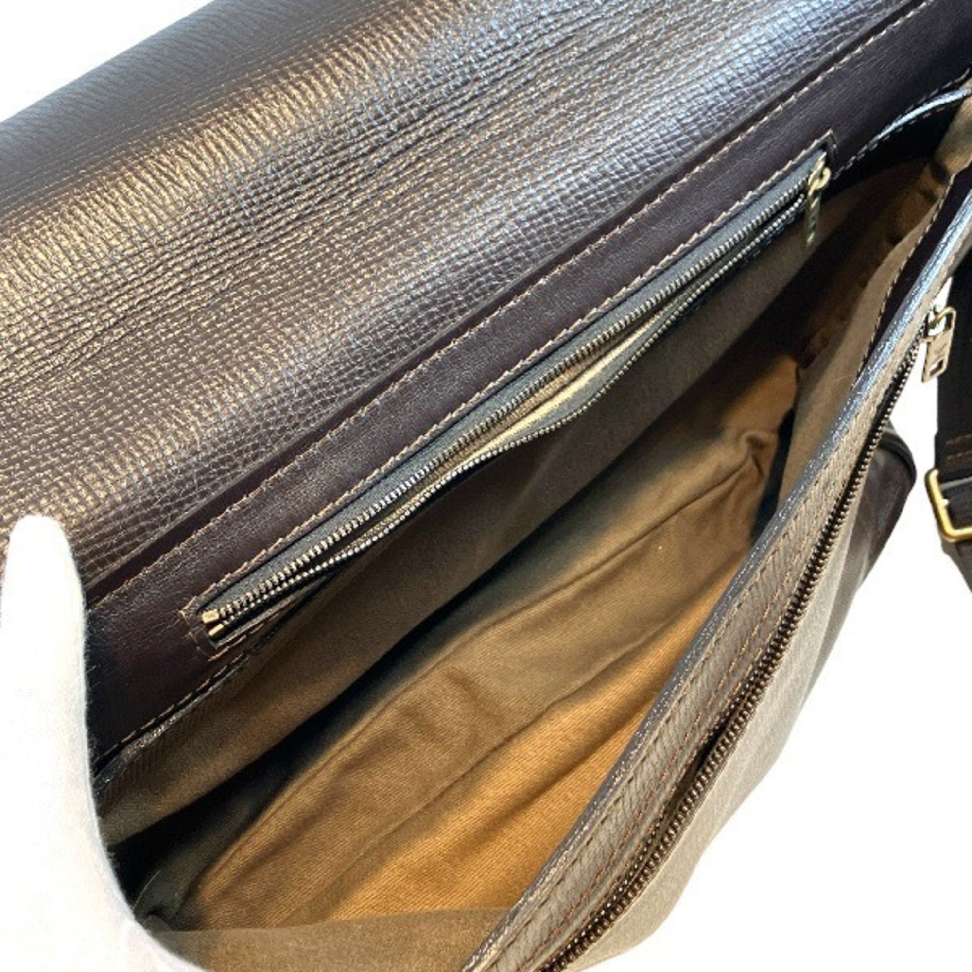 Louis Vuitton Coffee Dark Brown Leather Handbag Messenger Bag (Pre-Owned)