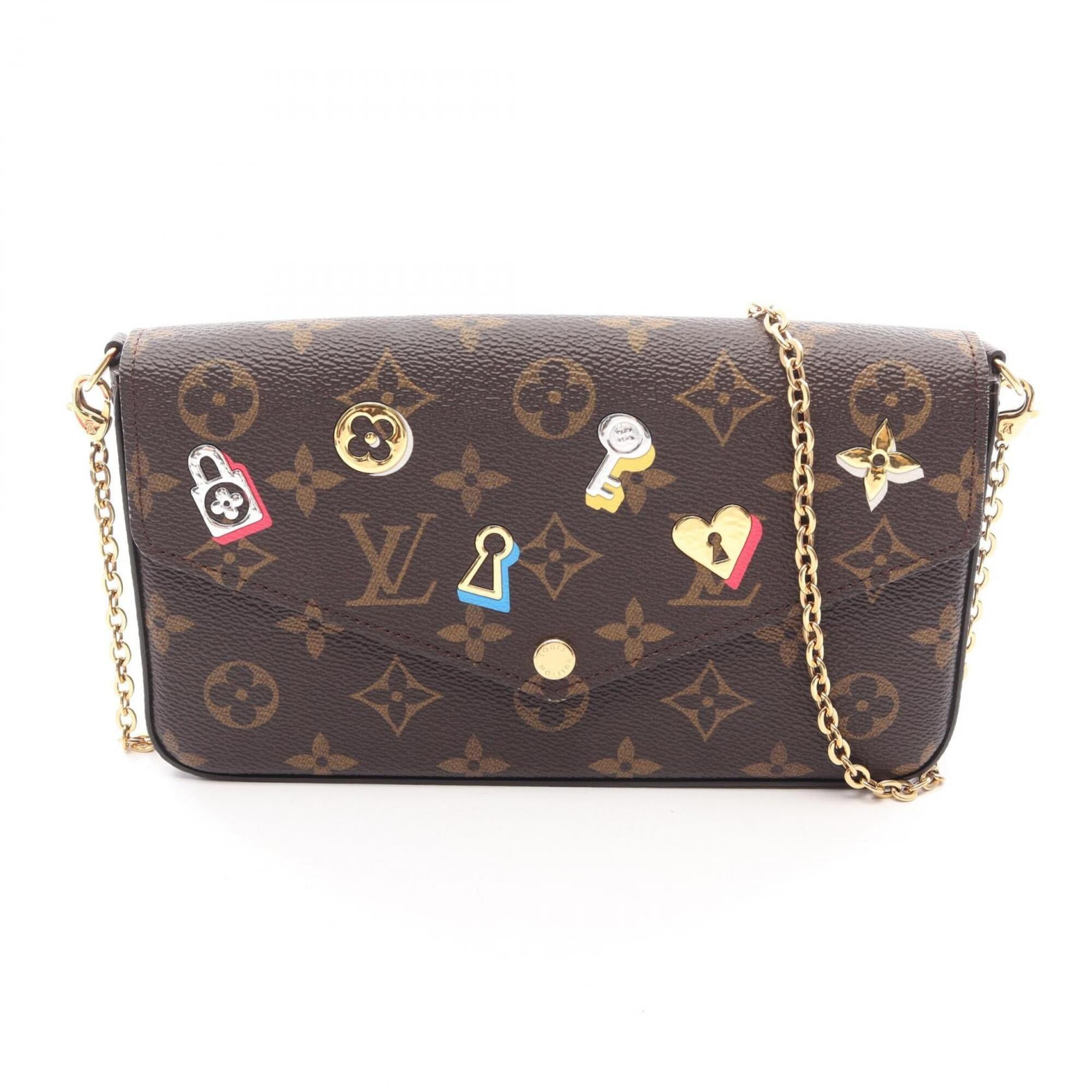 Louis Vuitton Brown Pvc Handbag Pouch Shoulder Bag (Pre-Owned)